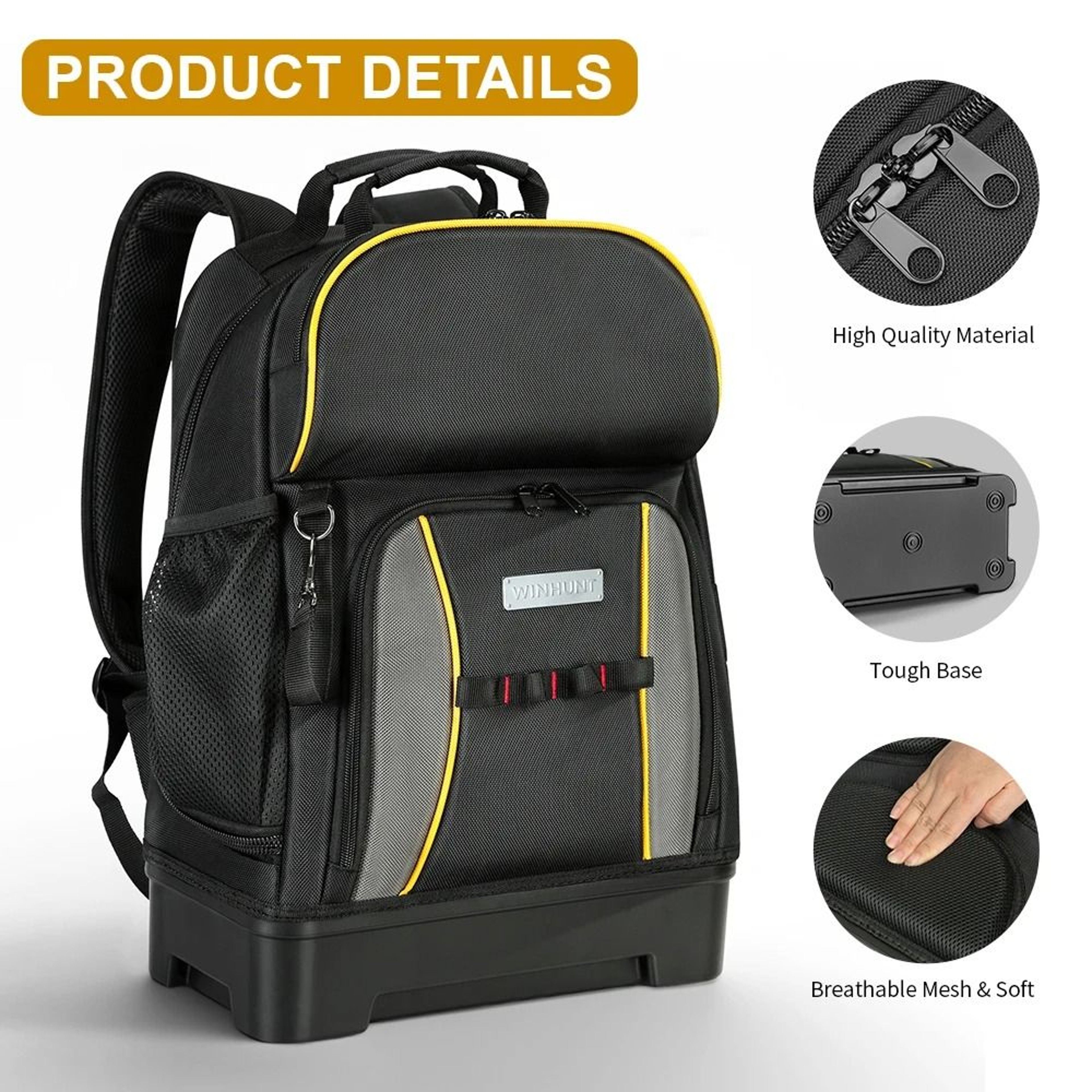 Heavy Duty Tool Backpack With Molded Bottom 2