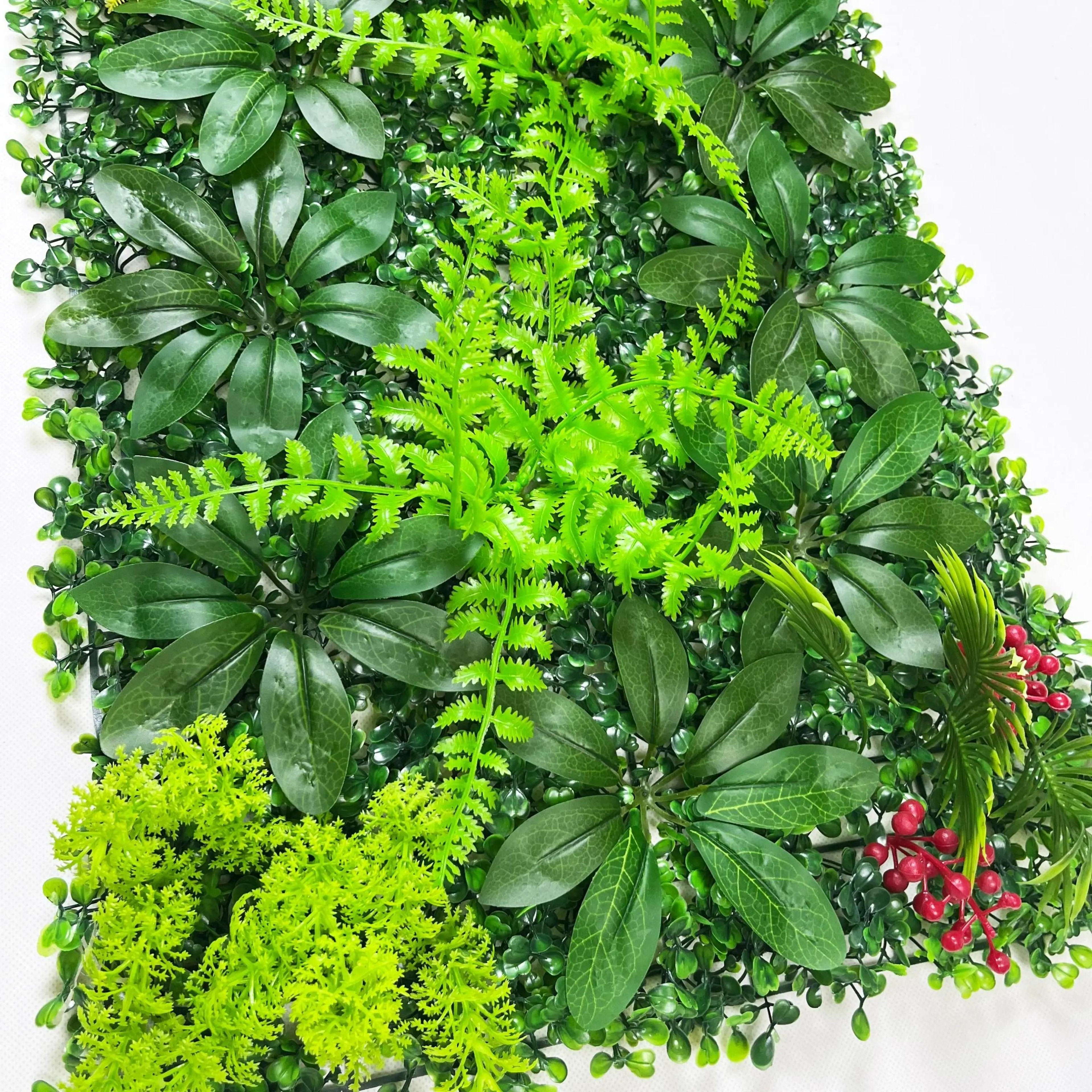 Artificial Green Plant Wall Panel With Flowers 1