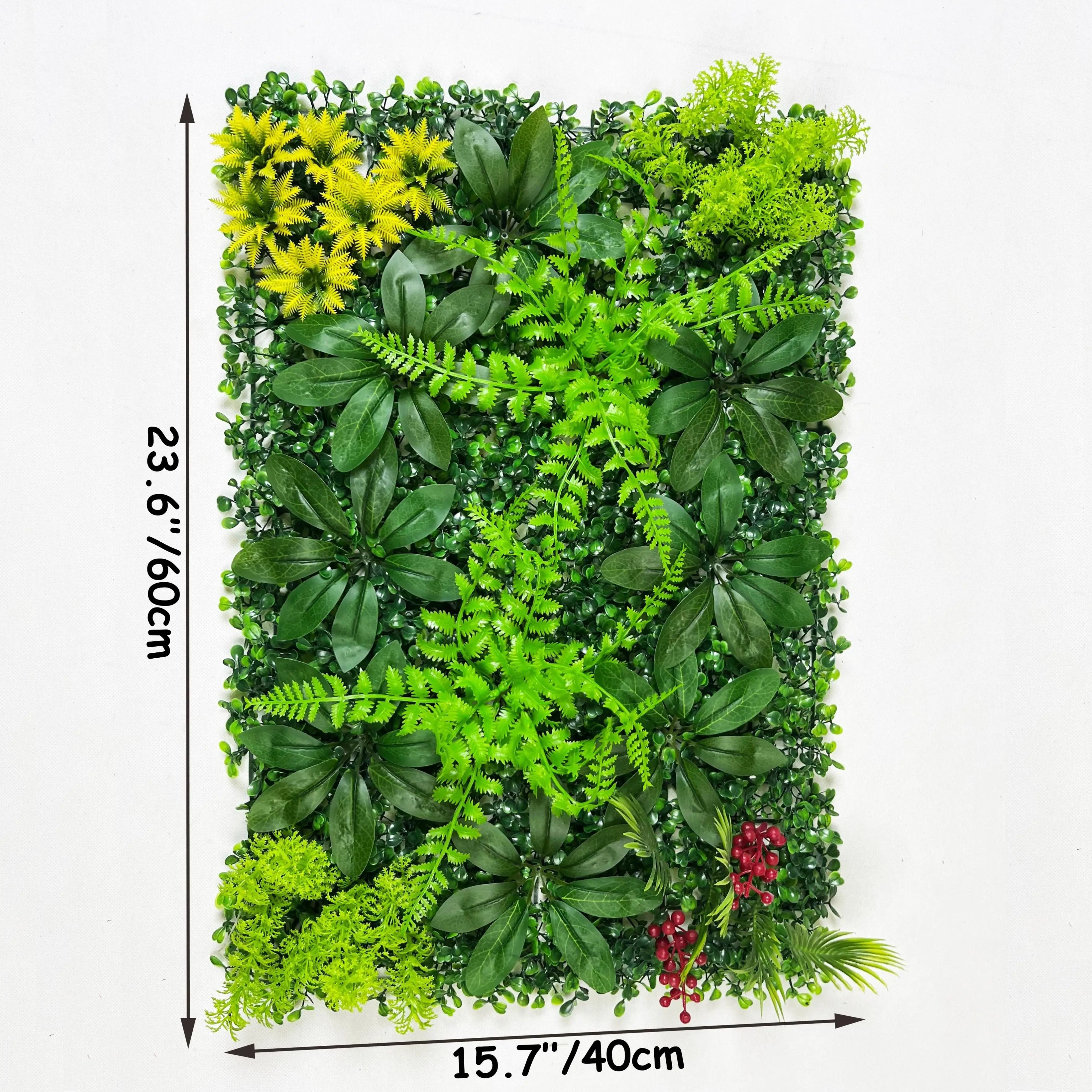 Artificial Green Plant Wall Panel With Flowers 2