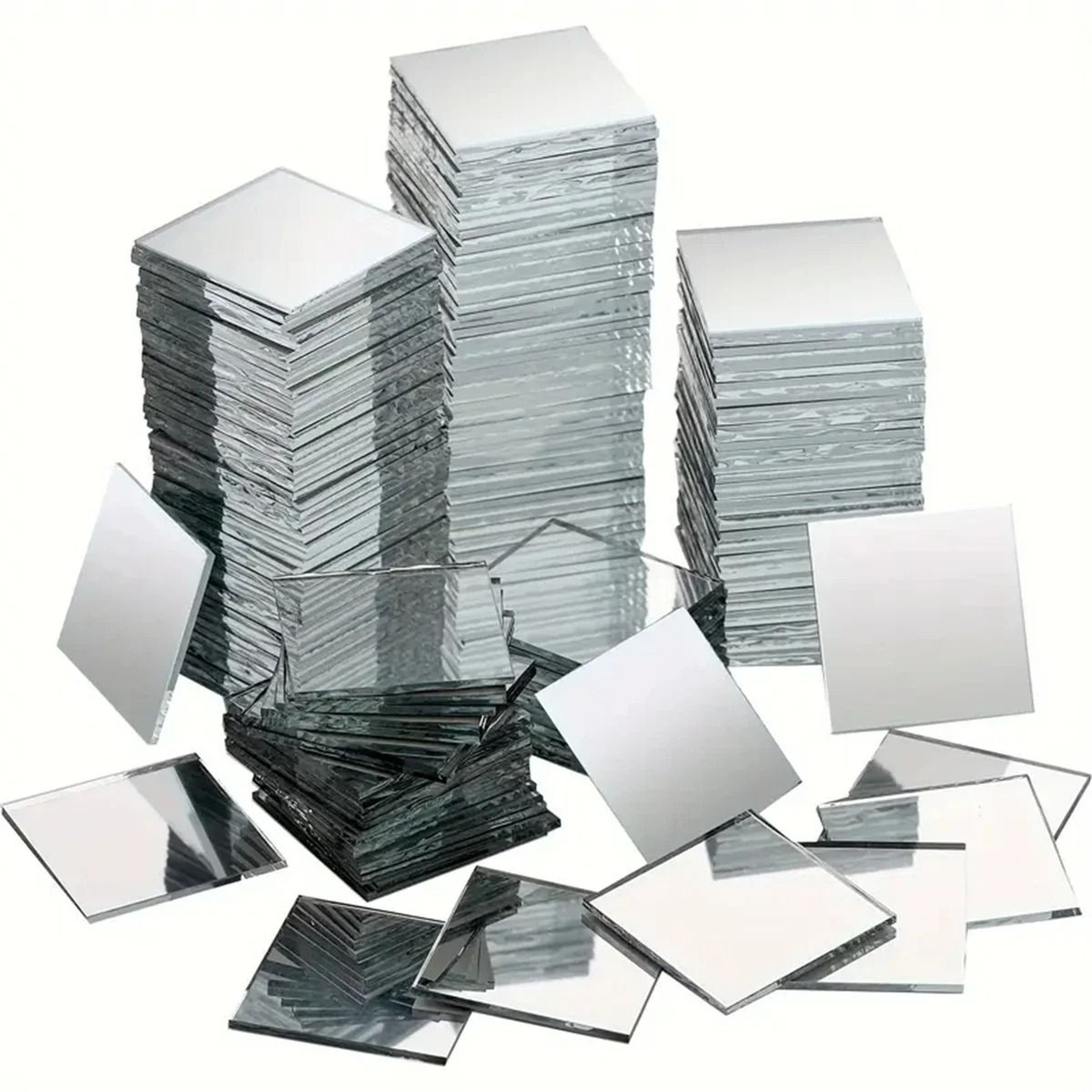 Mini Square Glass Mirror Tiles Set 0