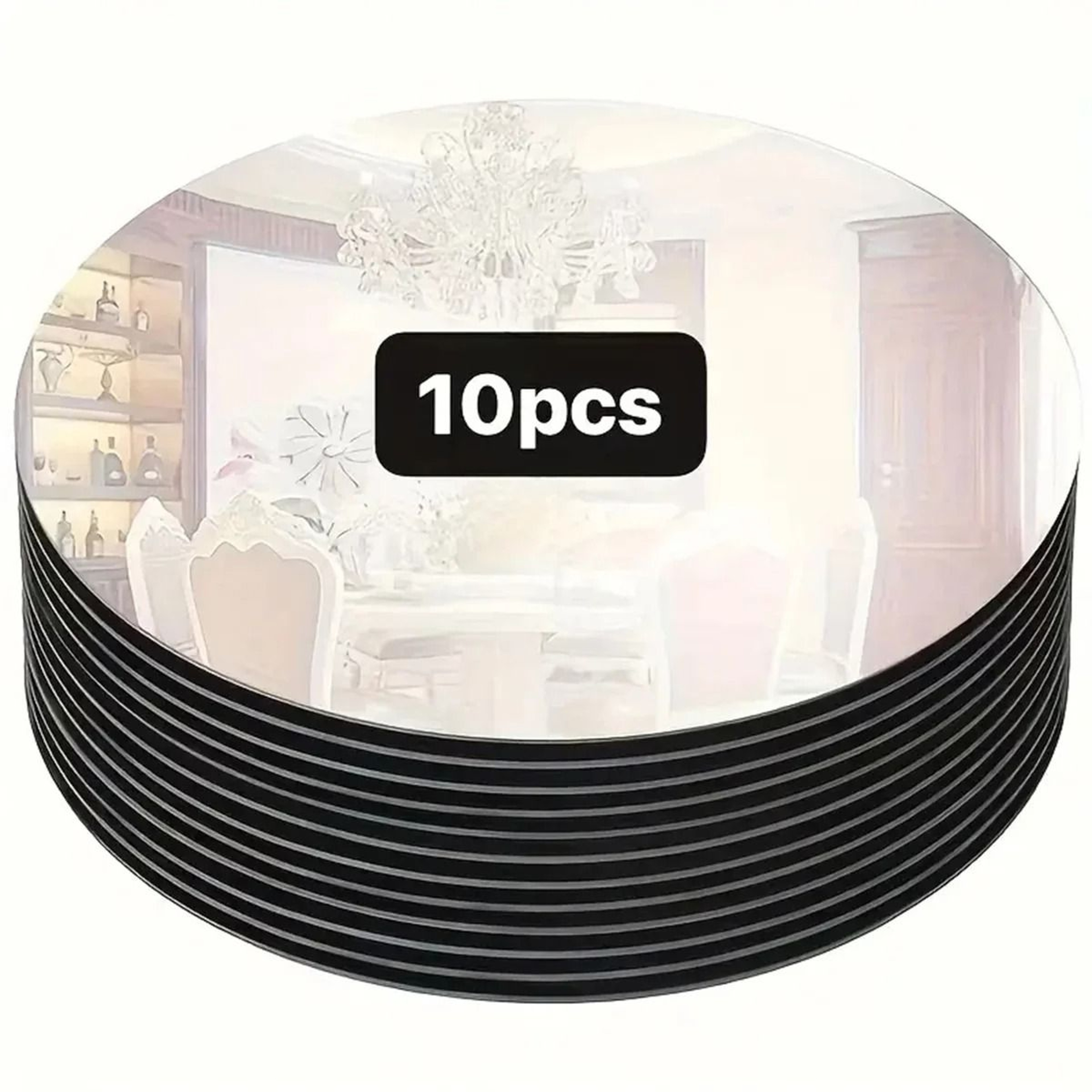 Acrylic Round Mirror Plate Set 5