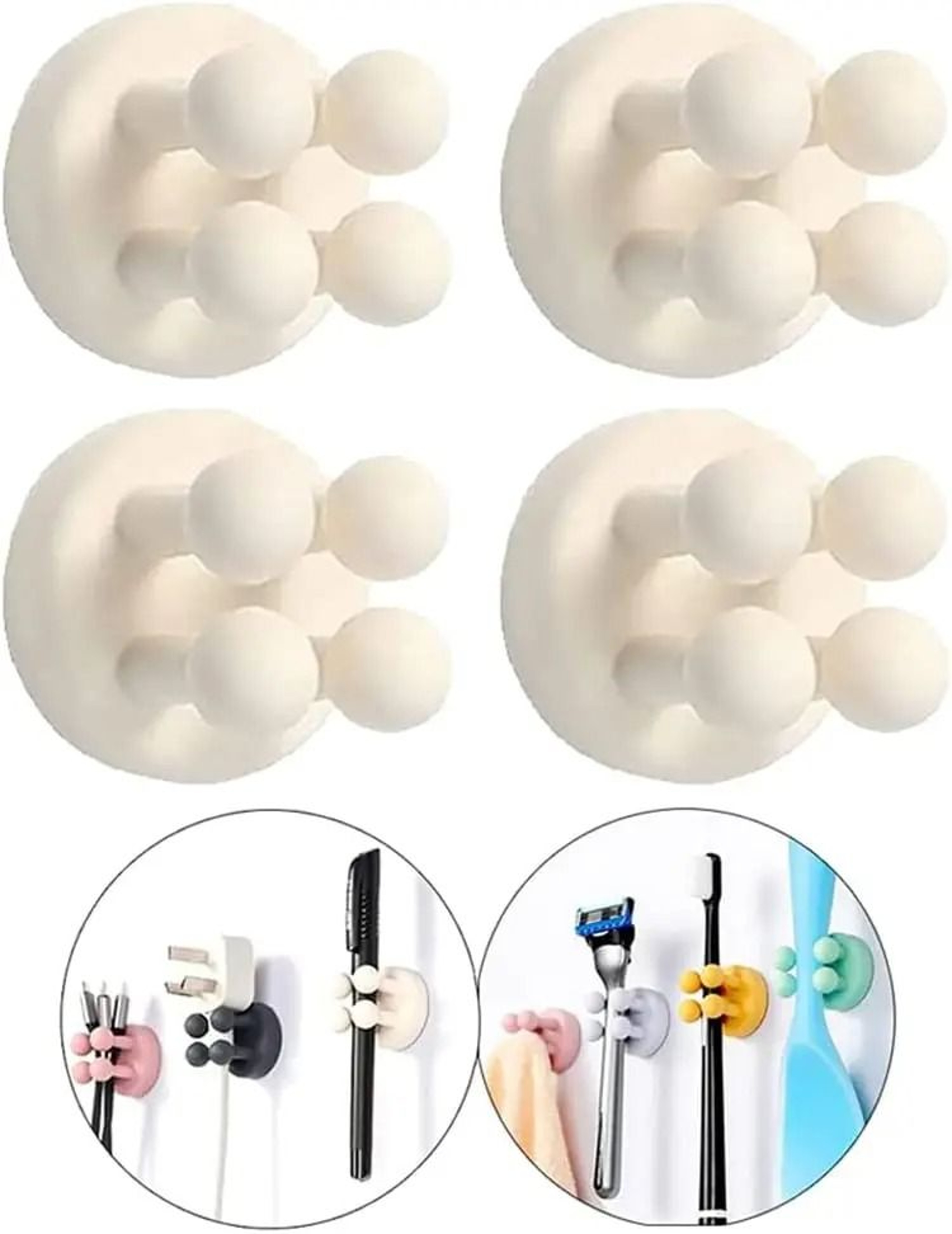Self Adhesive Silicone Toothbrush Holder Wall Hook 10