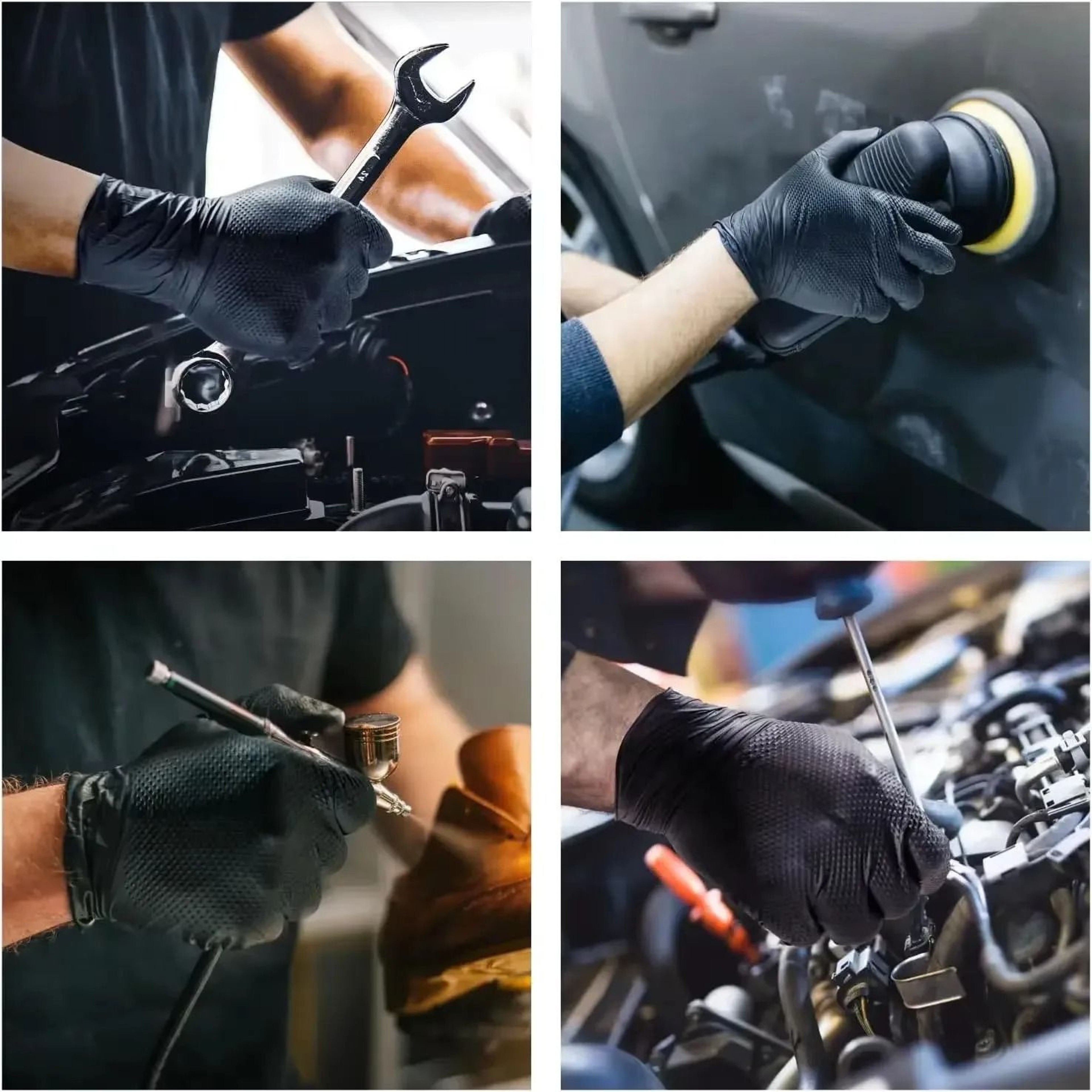 Heavy Duty Nitrile Disposable Work Gloves Textured Grip 30 Pack 5