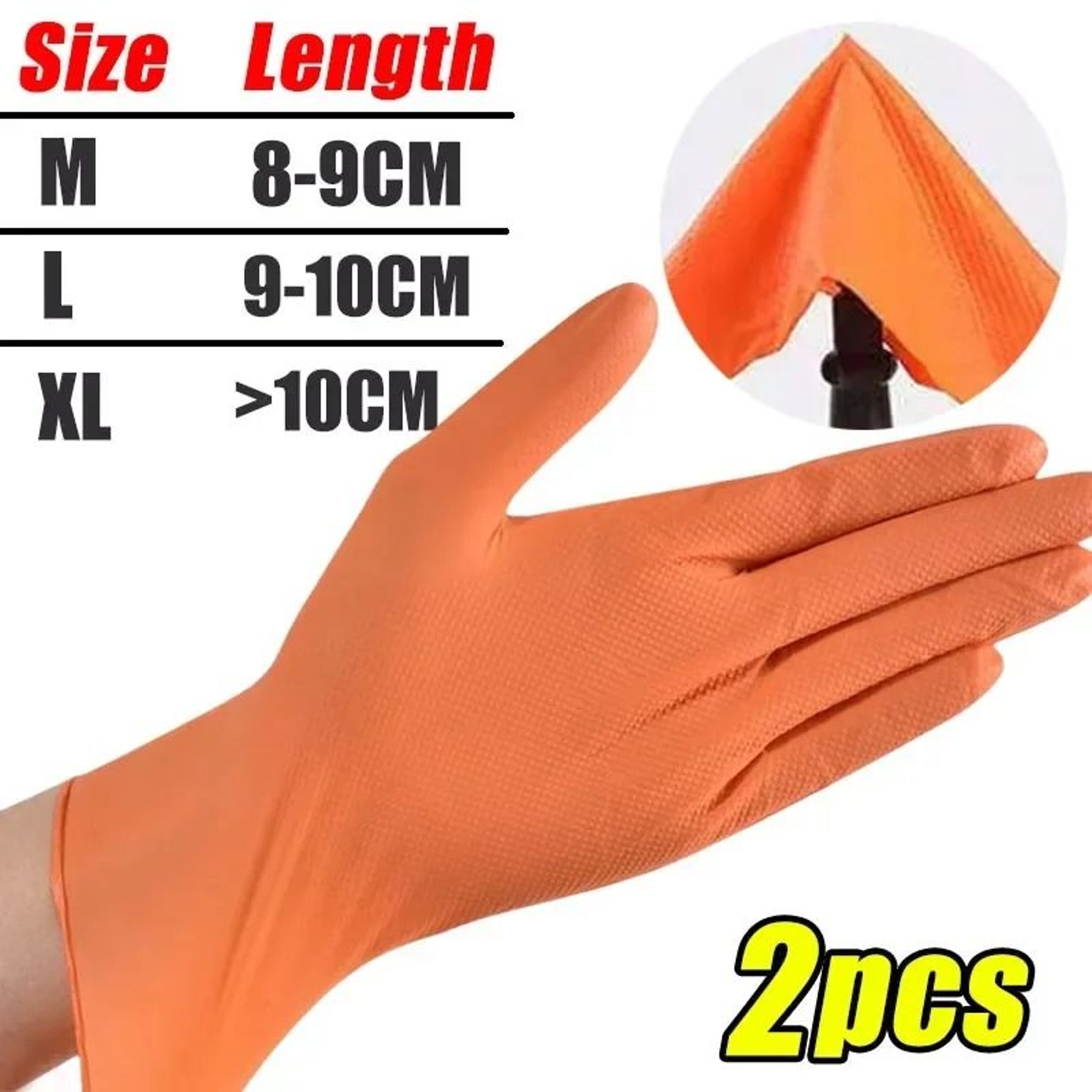 Heavy Duty Nitrile Disposable Work Gloves Textured Grip 30 Pack 8