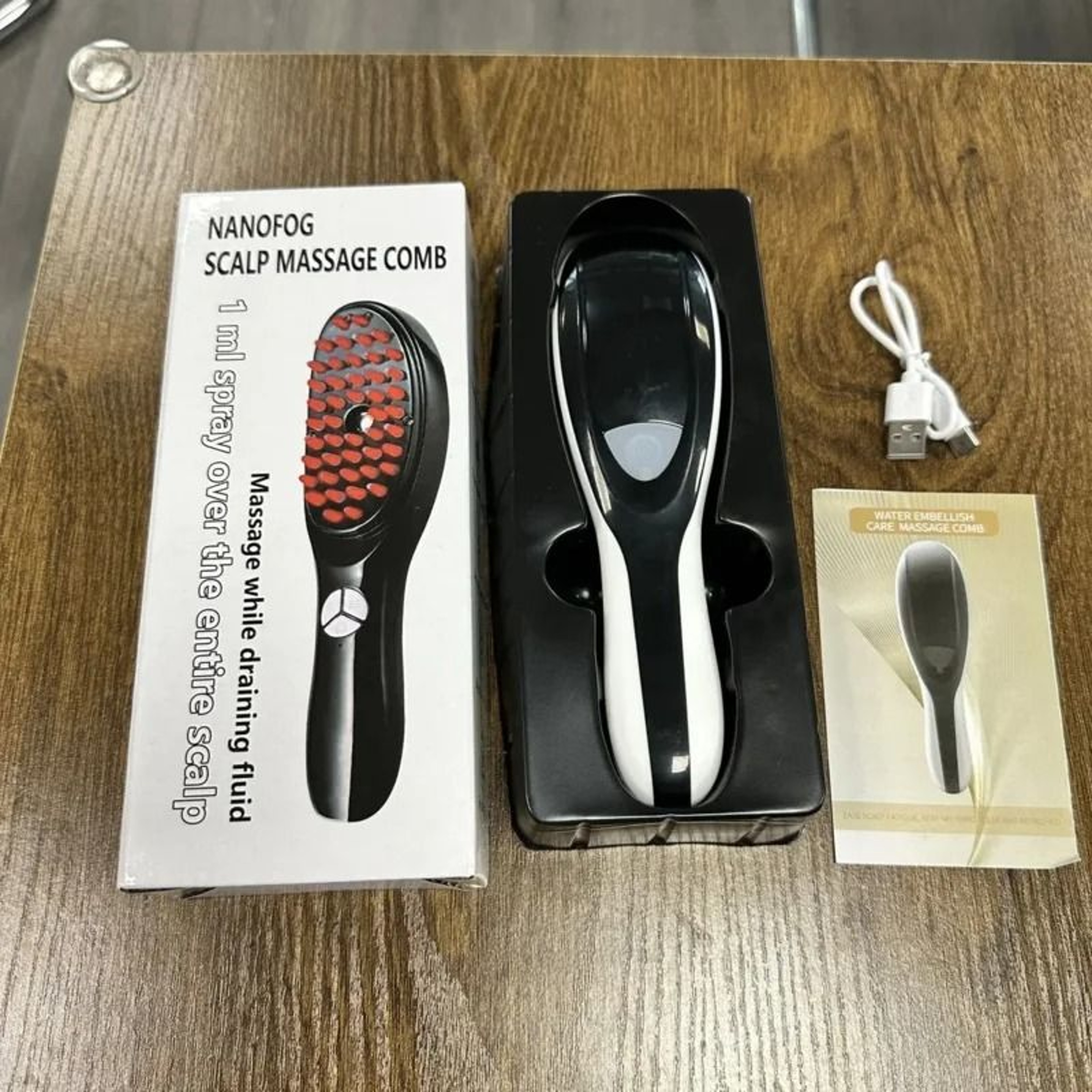 Electric Spray Massage Comb LED Scalp Massager Hair Care Brush 5
