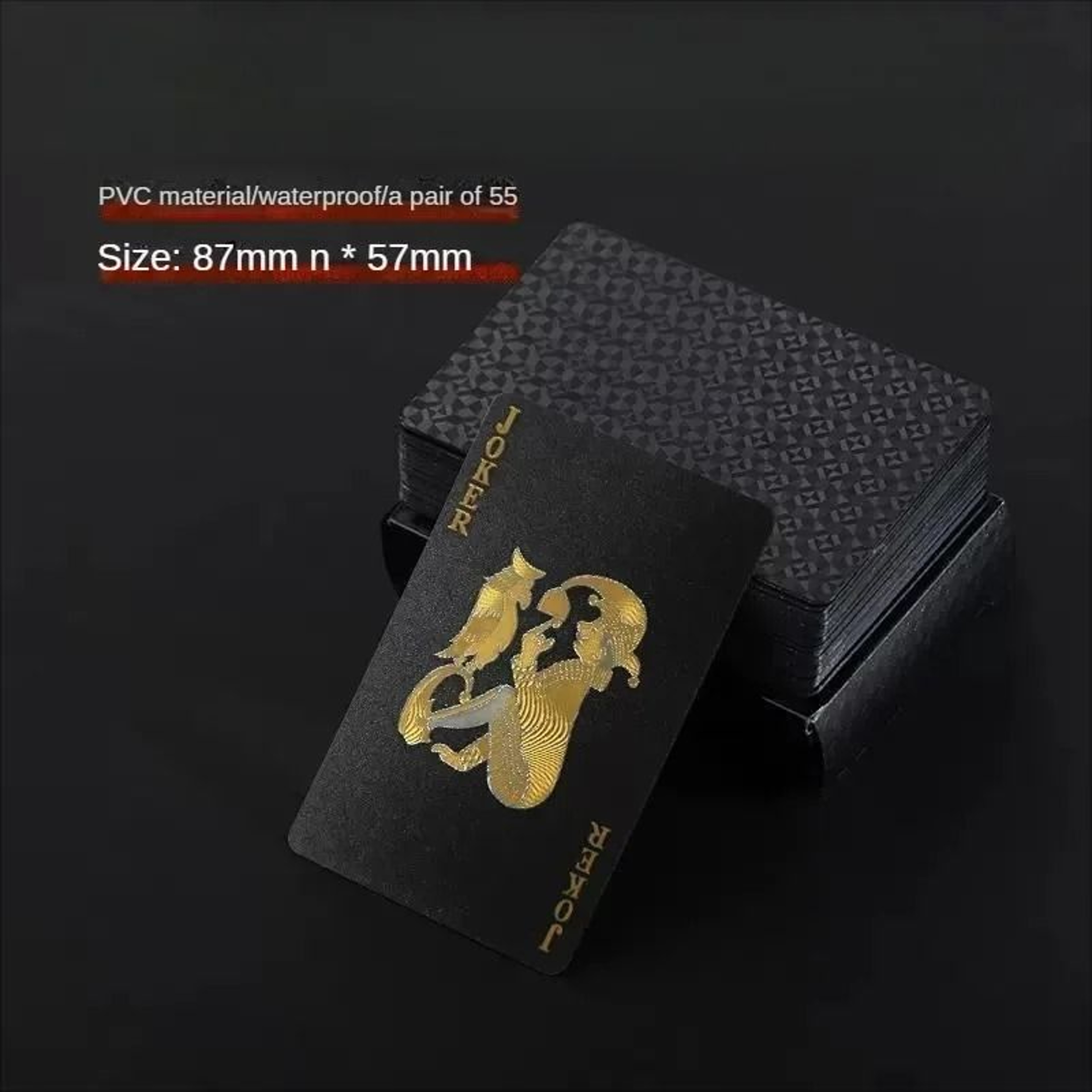 Black Gold Waterproof Playing Cards Poker Set 6