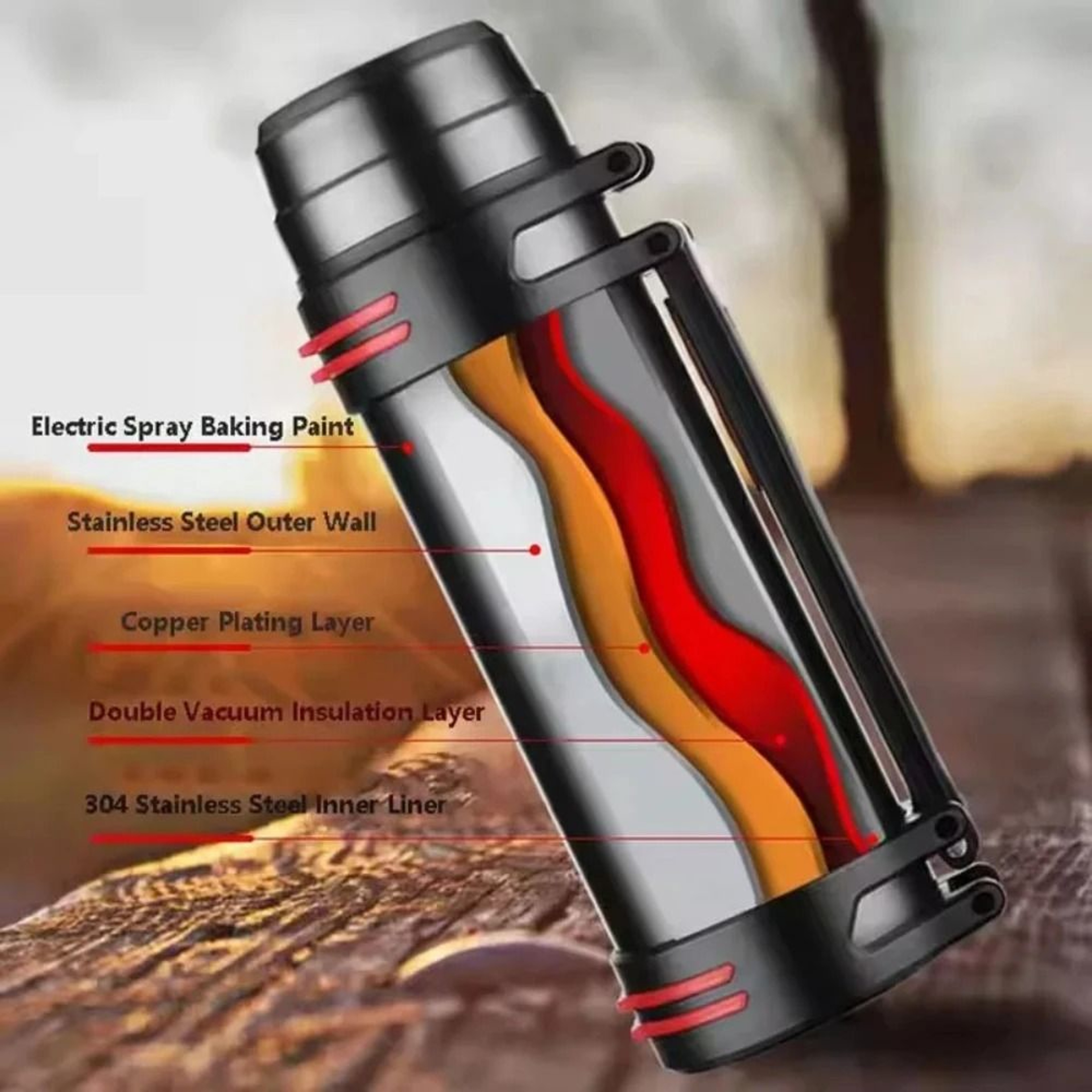 Large Stainless Steel Vacuum Thermos Bottle 3