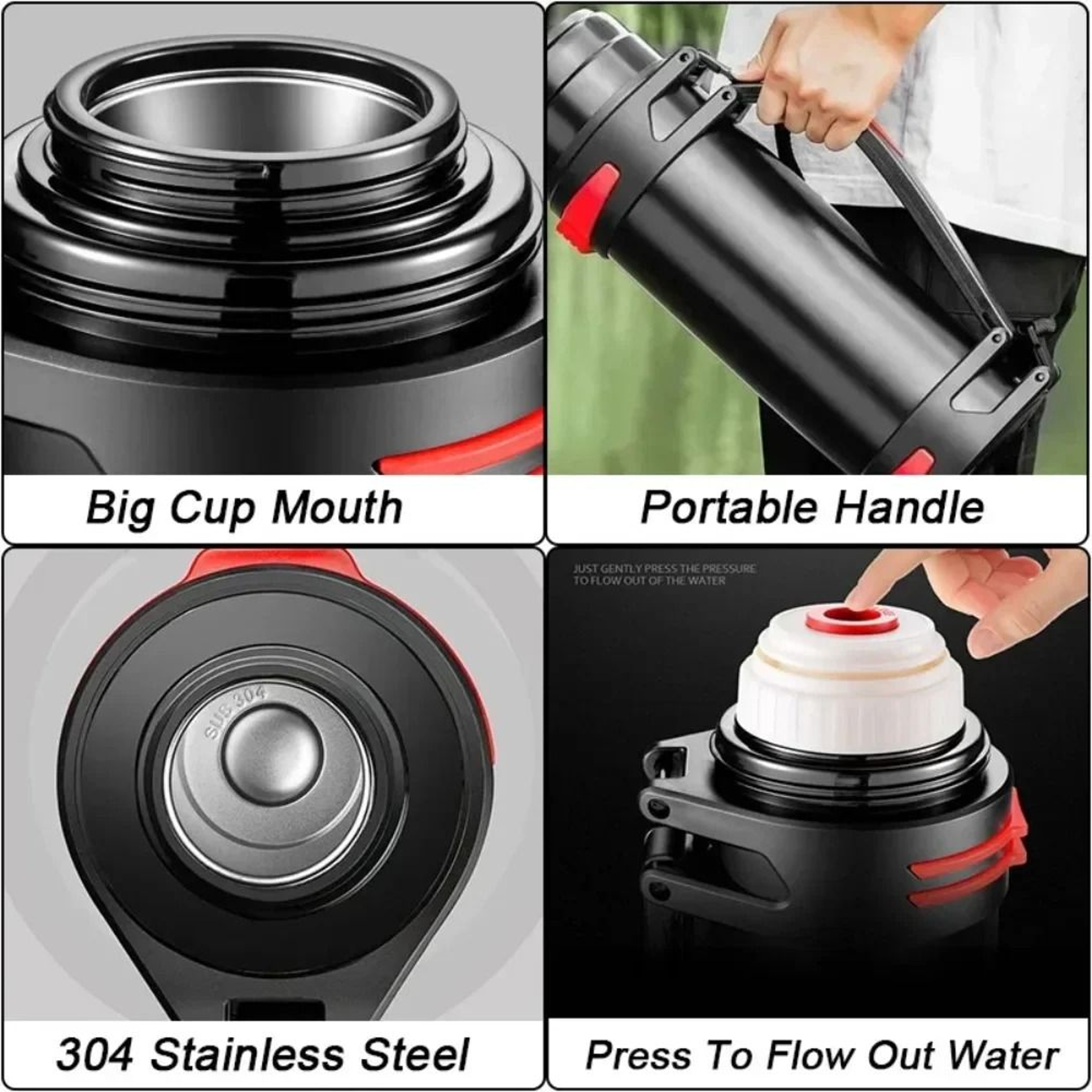 Large Stainless Steel Vacuum Thermos Bottle 4