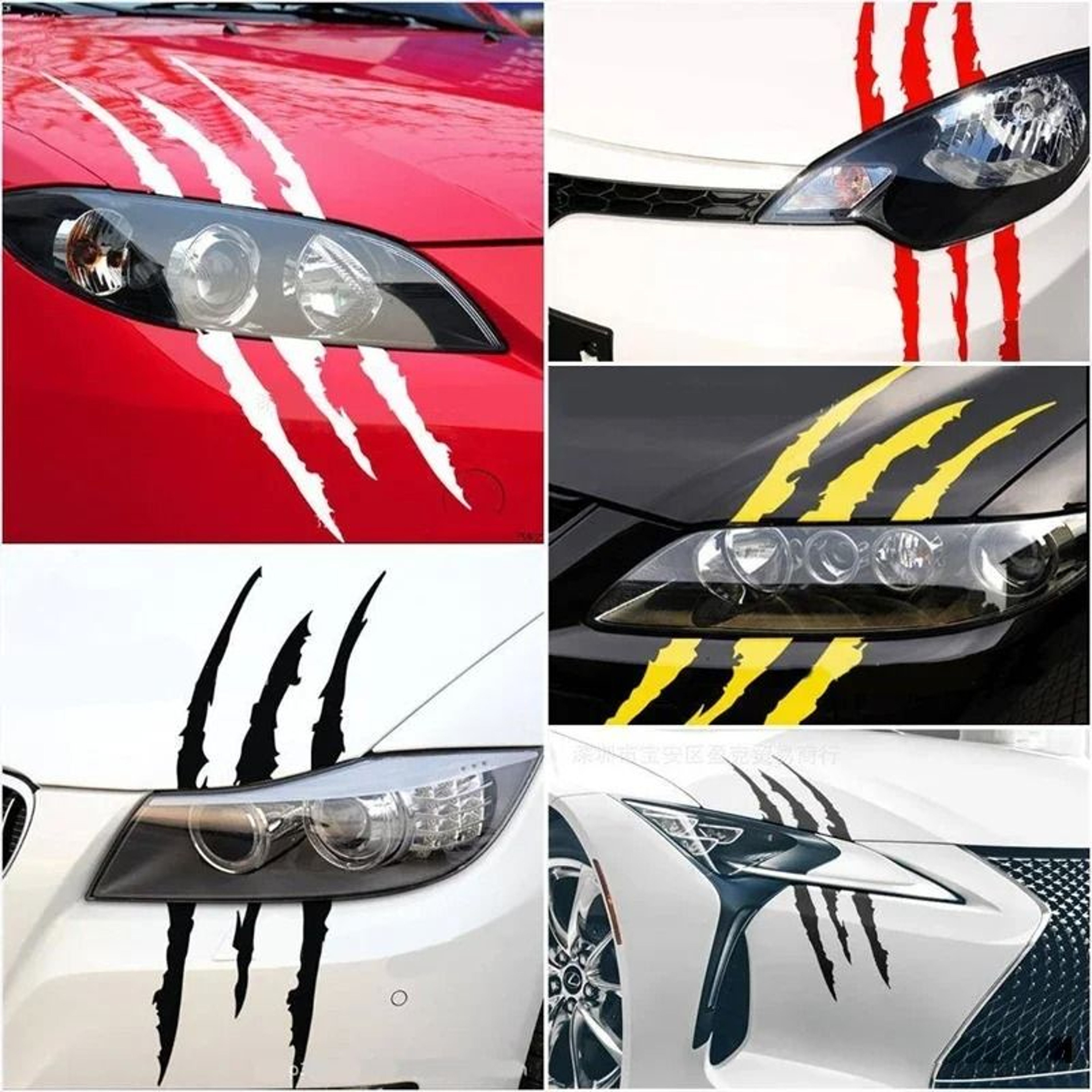 Universal Ghost Claw Reflective Headlight Stickers Creative Car Lamp Decals 0