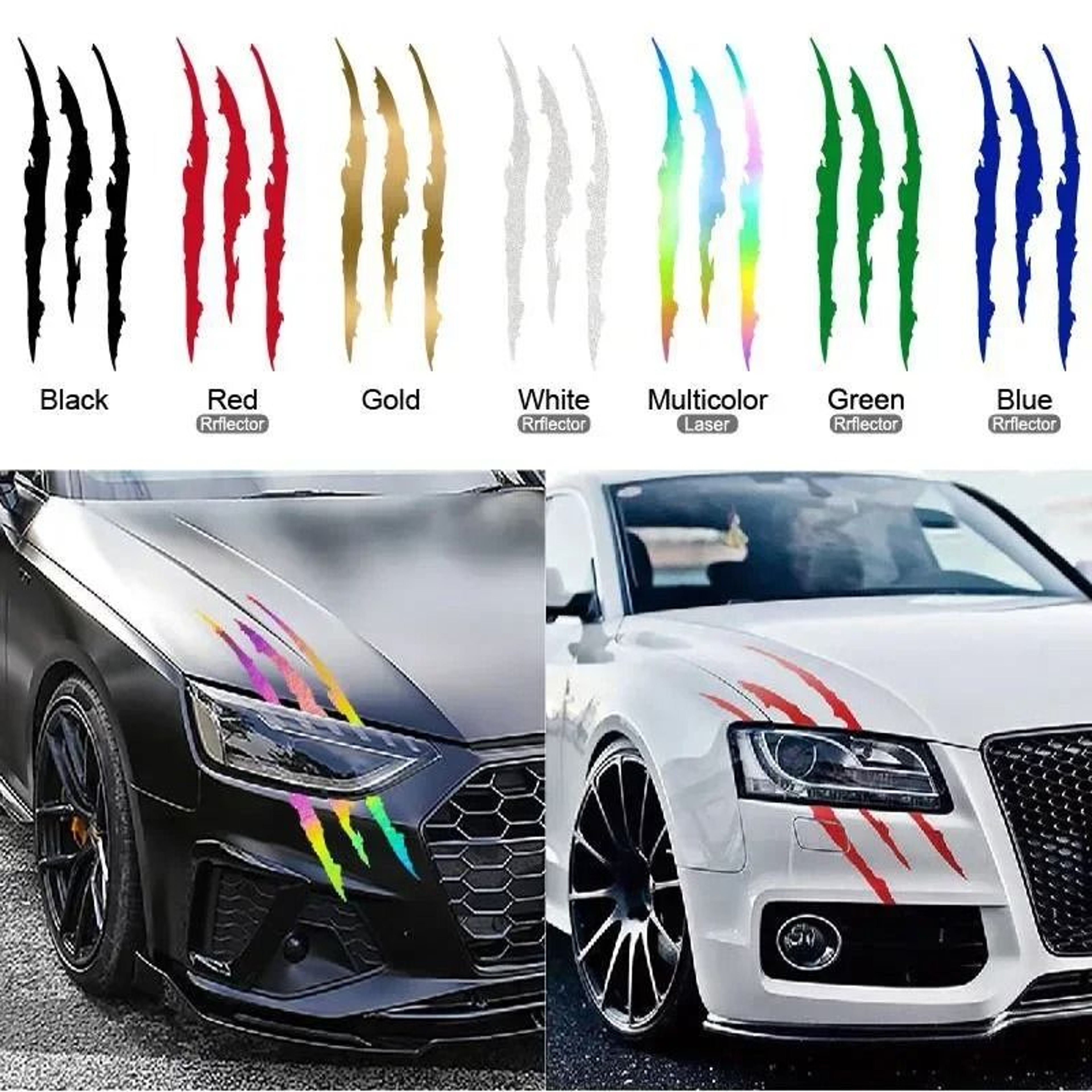 Universal Ghost Claw Reflective Headlight Stickers Creative Car Lamp Decals 2