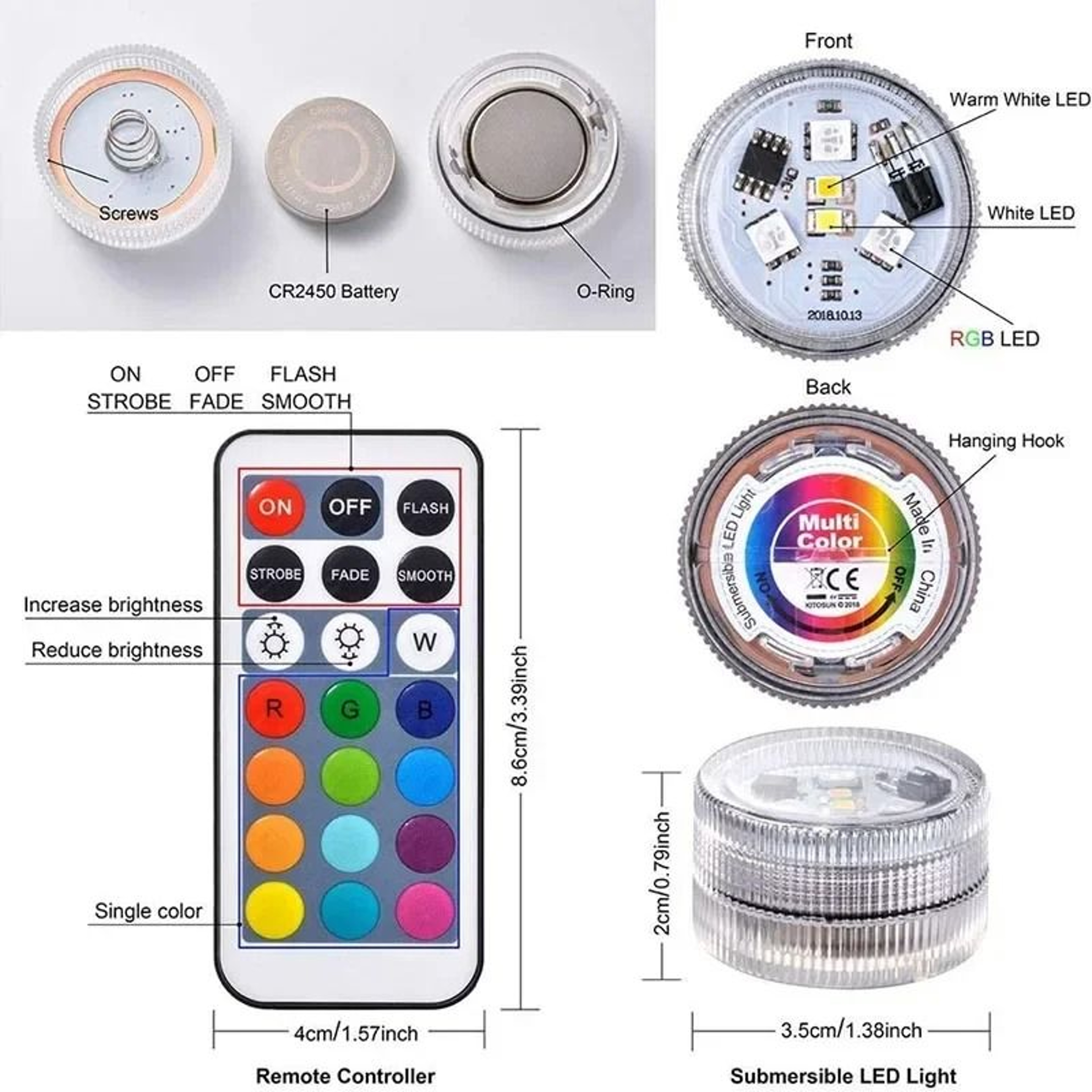 Wireless LED Car Interior Ambient Lights with Remote Control Battery Powered – view 13
