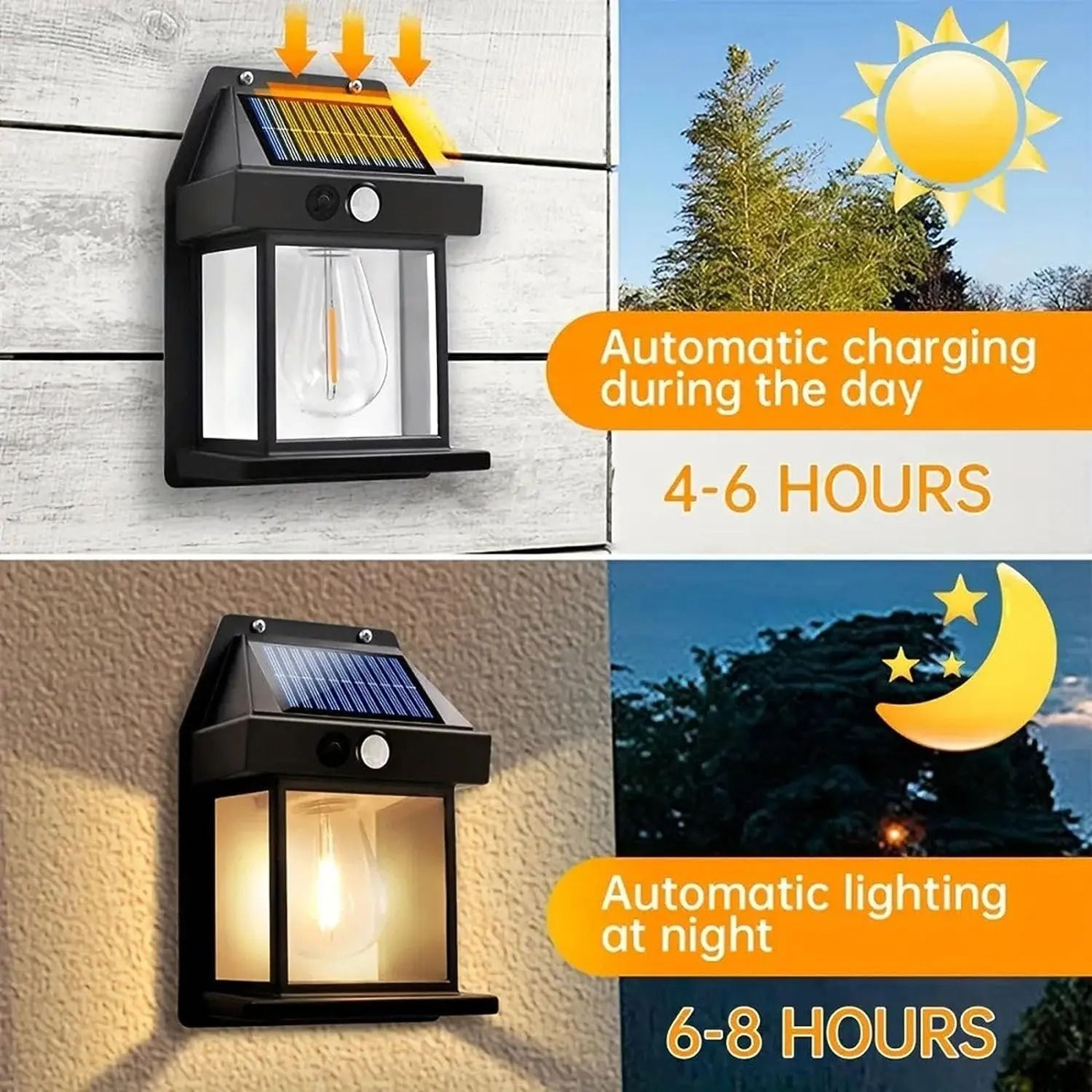 Solar LED Wall Light With Motion Sensor Waterproof Outdoor Security Lamp 3