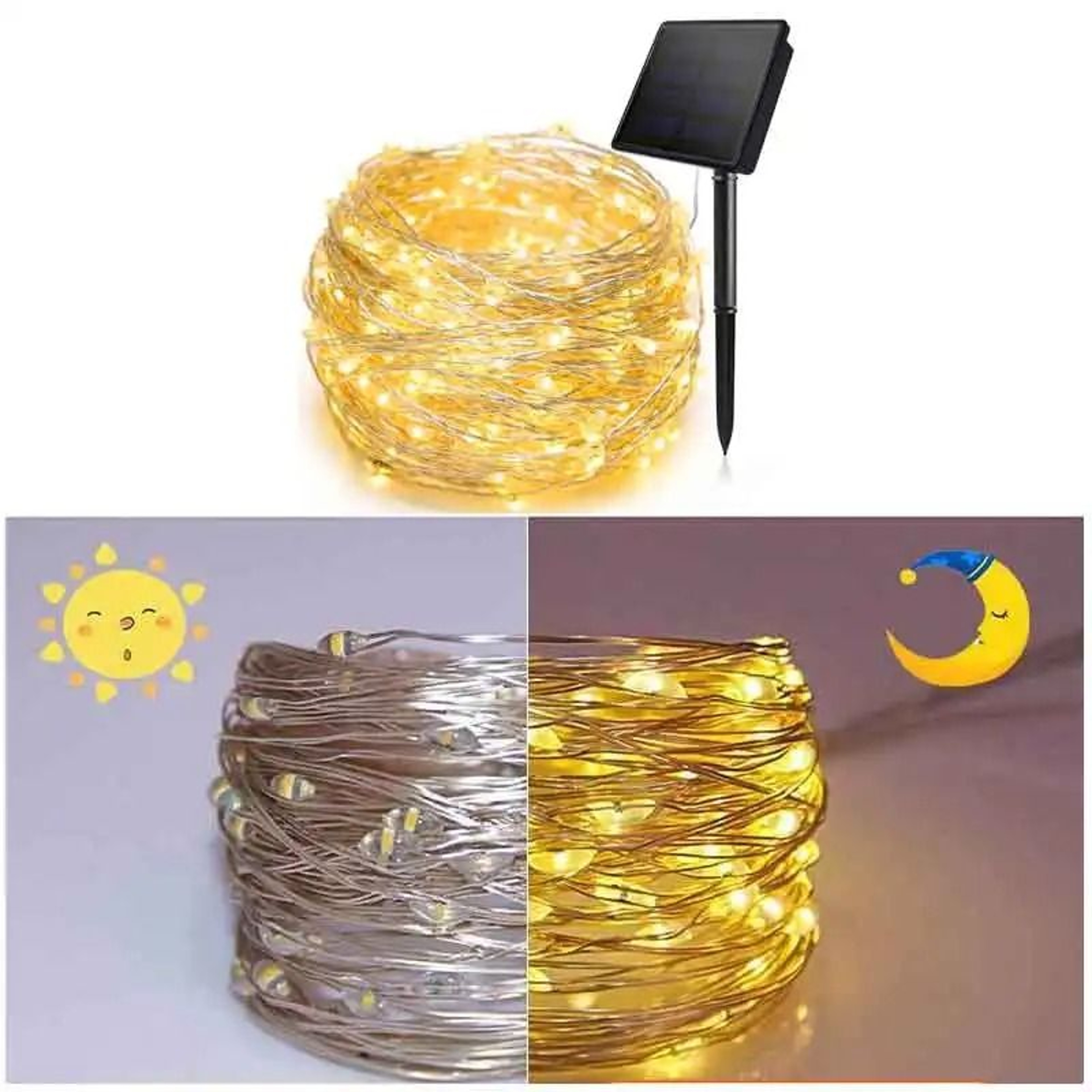 100 LED Solar Fairy String Lights Waterproof Copper Wire Outdoor Garden Lights 4