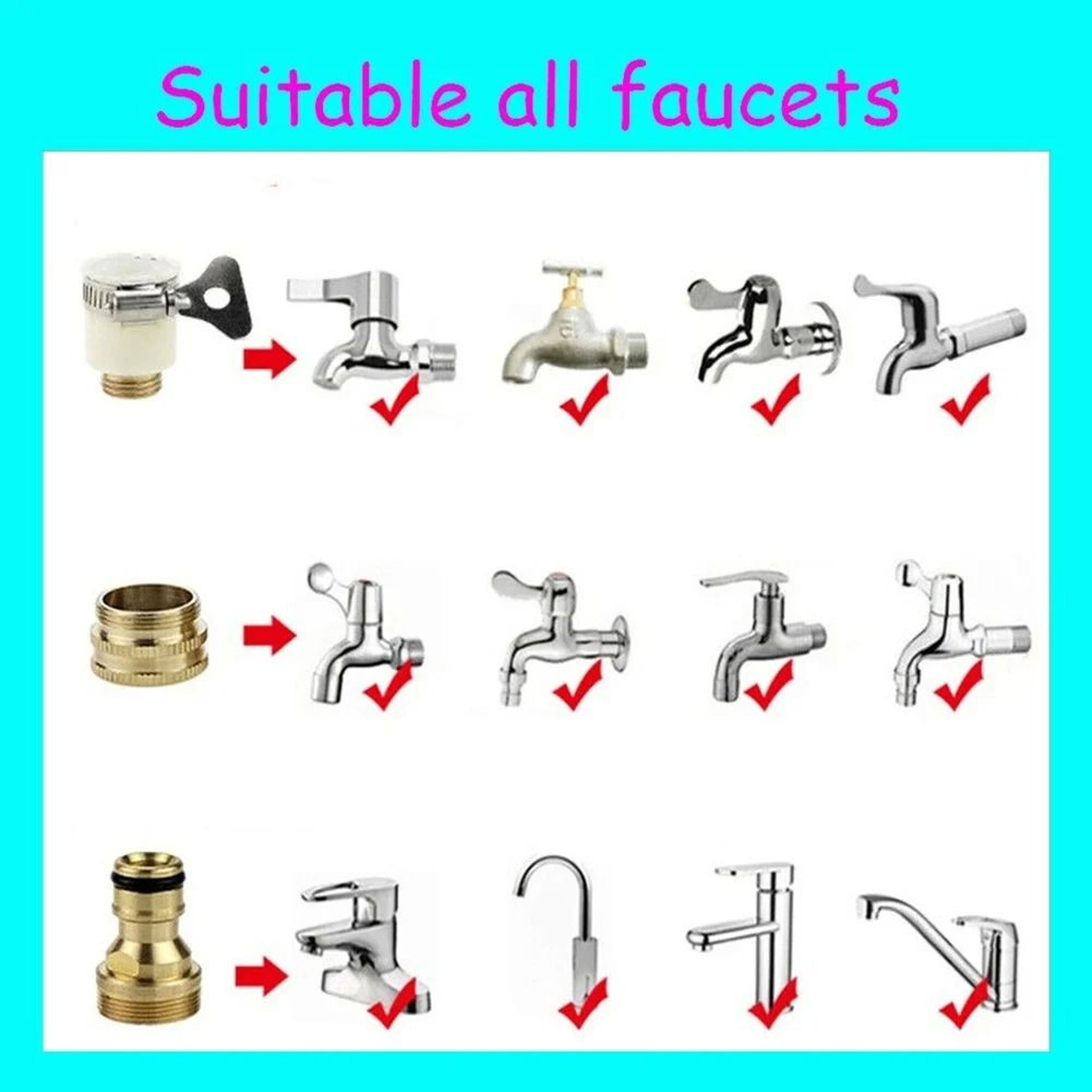 Universal Garden Hose Tap Adapter Faucet Connector For Water Hose Pipe Fittings 4