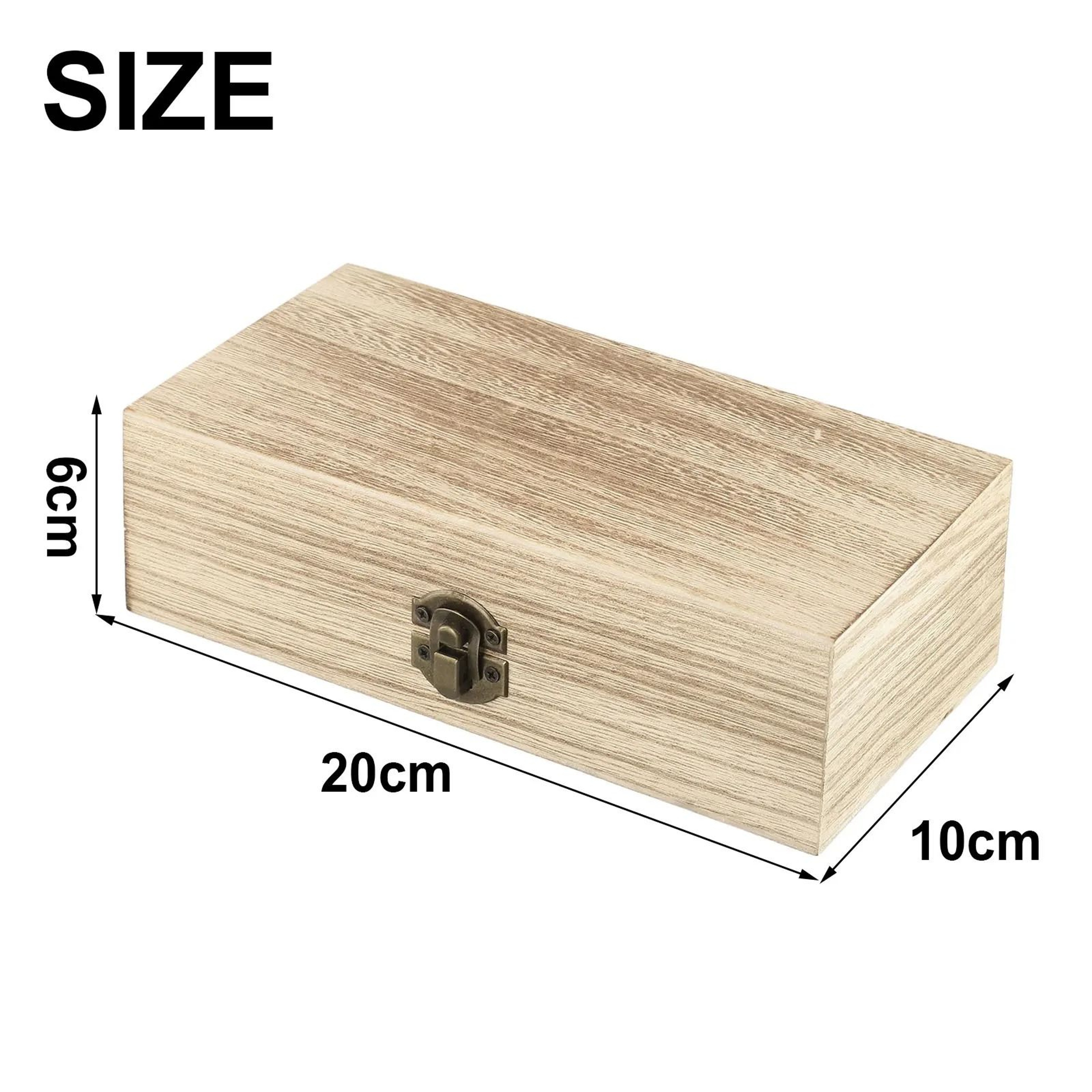 Rustic Wooden Storage Box With Lock For Jewelry Keepsakes  Desktop Organization 3