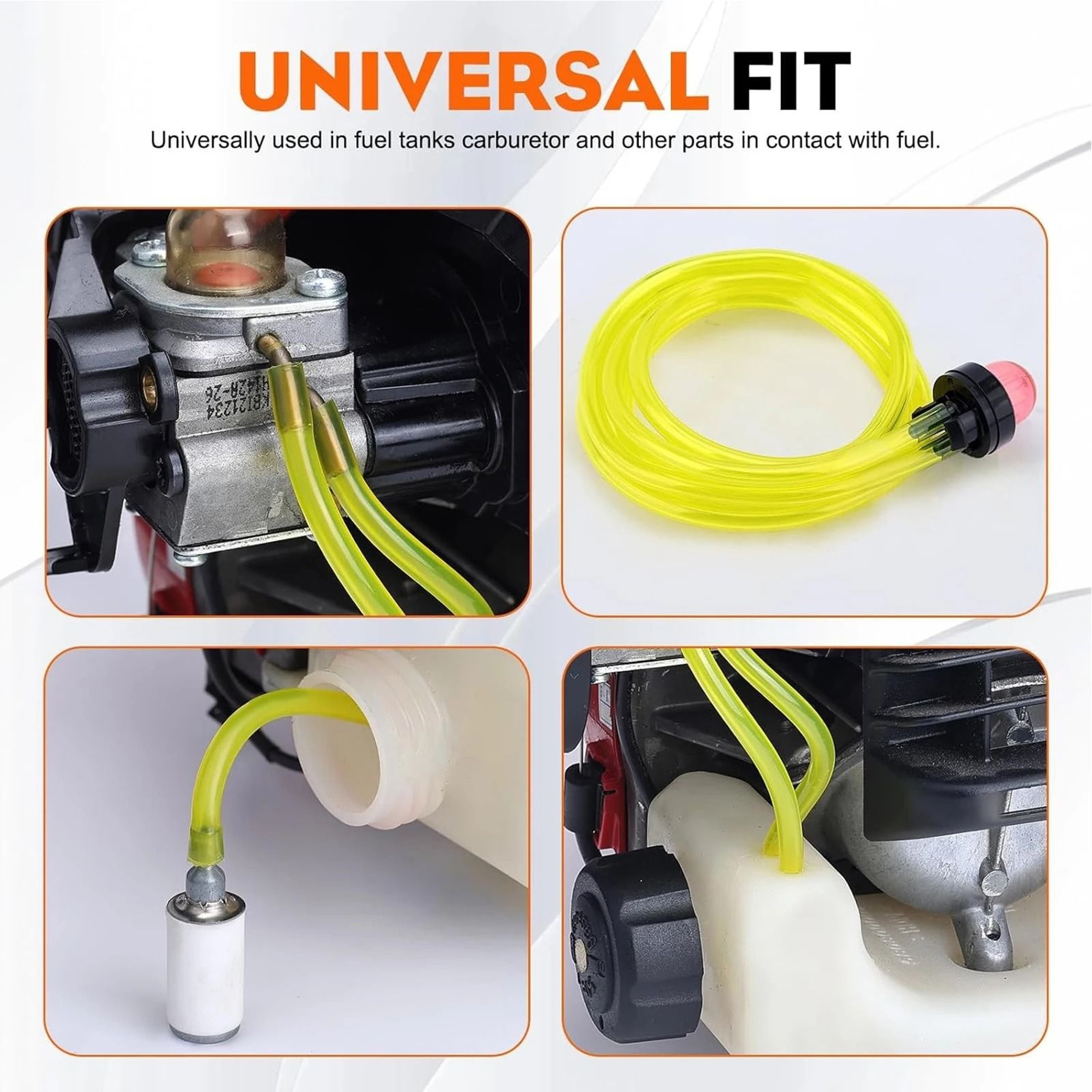 4 Size Universal Fuel Line Hose Kit For Chainsaw Trimmer Blower Gas Engine Tubing Set 3