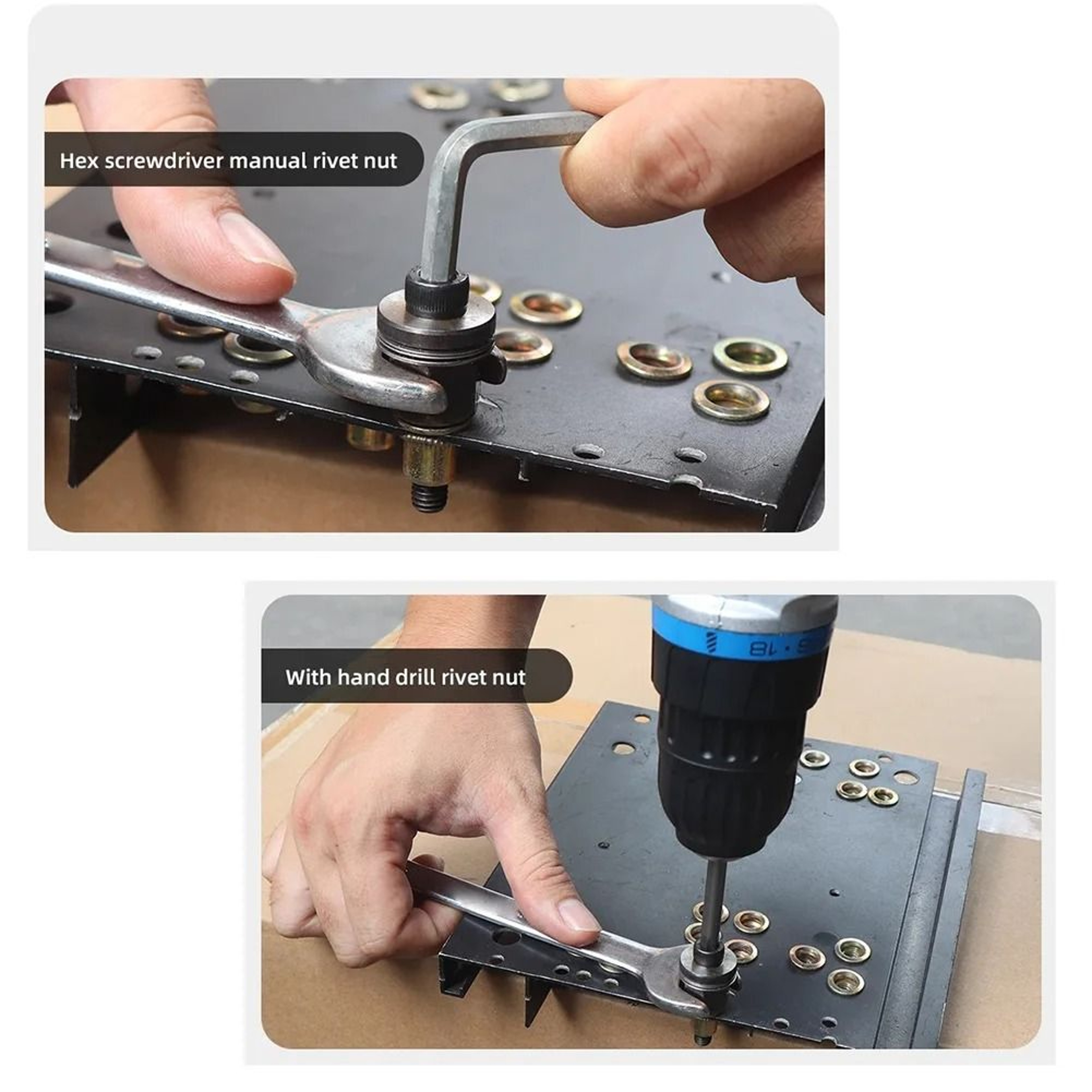 Rivet Nut Mandrel Heads Set M3 To M10 Hand Riveter Tool Attachments For Furniture And Metal Install 1