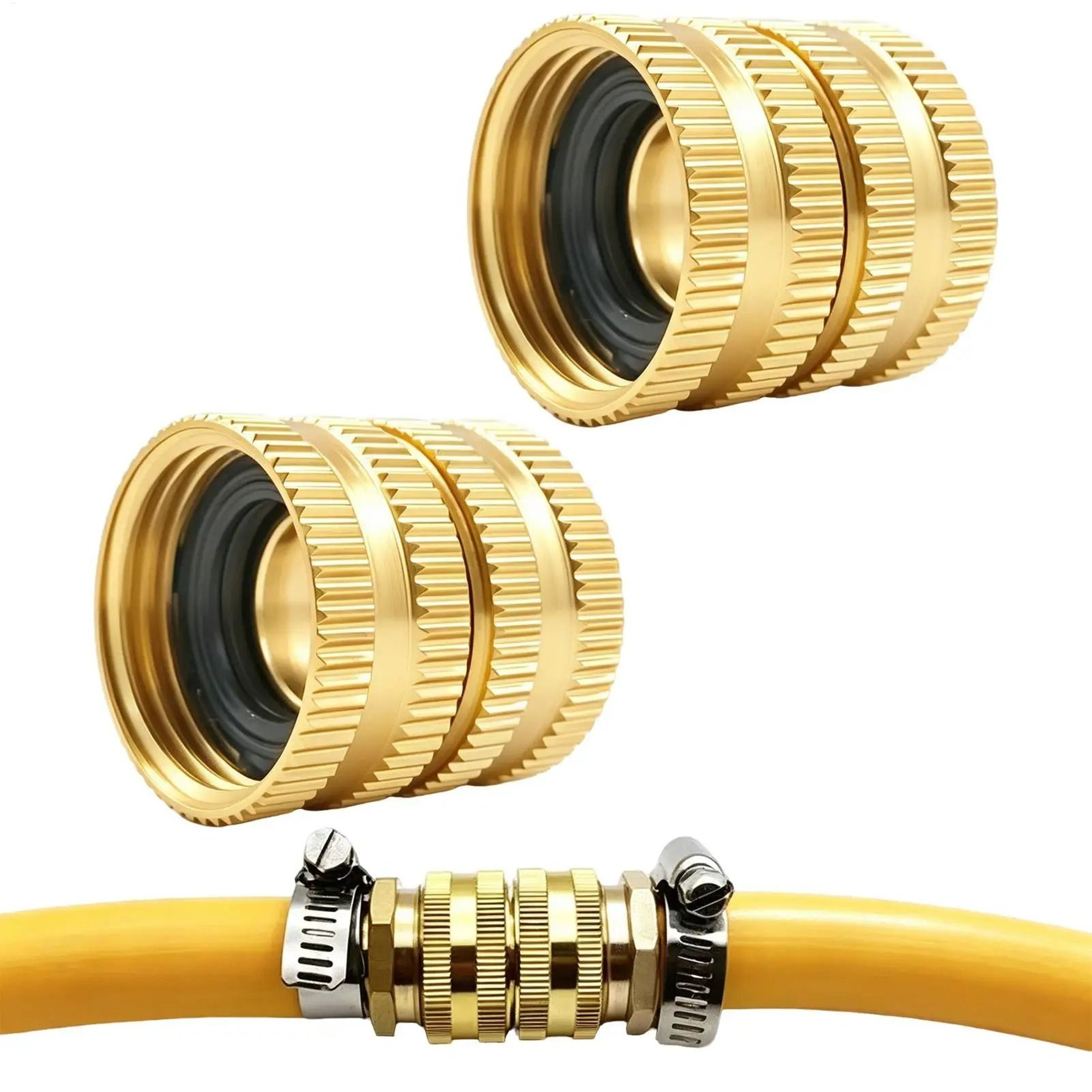 Product Title Brass Garden Hose Adapter 34 Inch Female To Female Connector For Watering And Irrigat 0