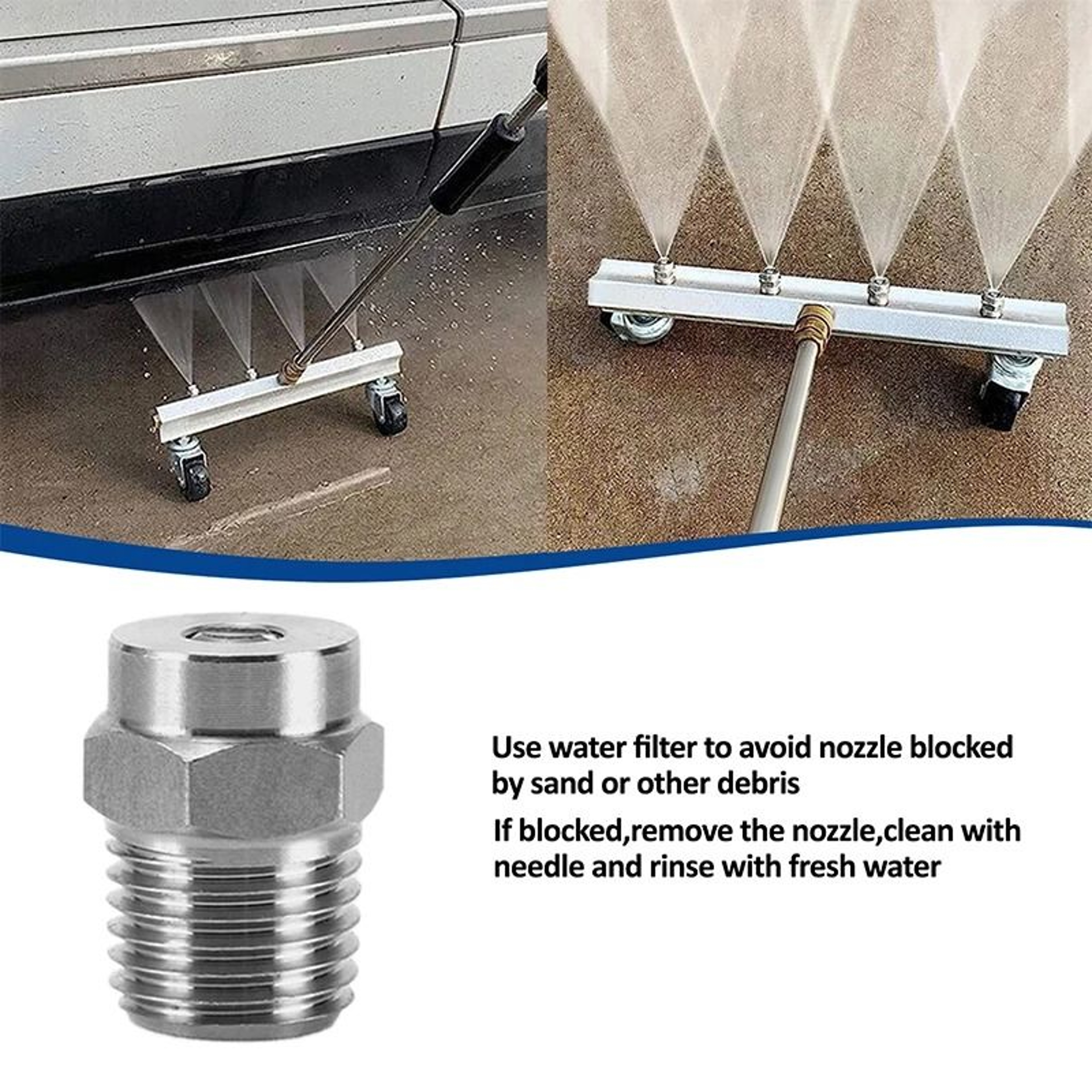 1 4 Inch High Pressure Washer Nozzle Set 0 15 25 40 Degree Stainless Steel Spray Tips Turbo Nozzle 2