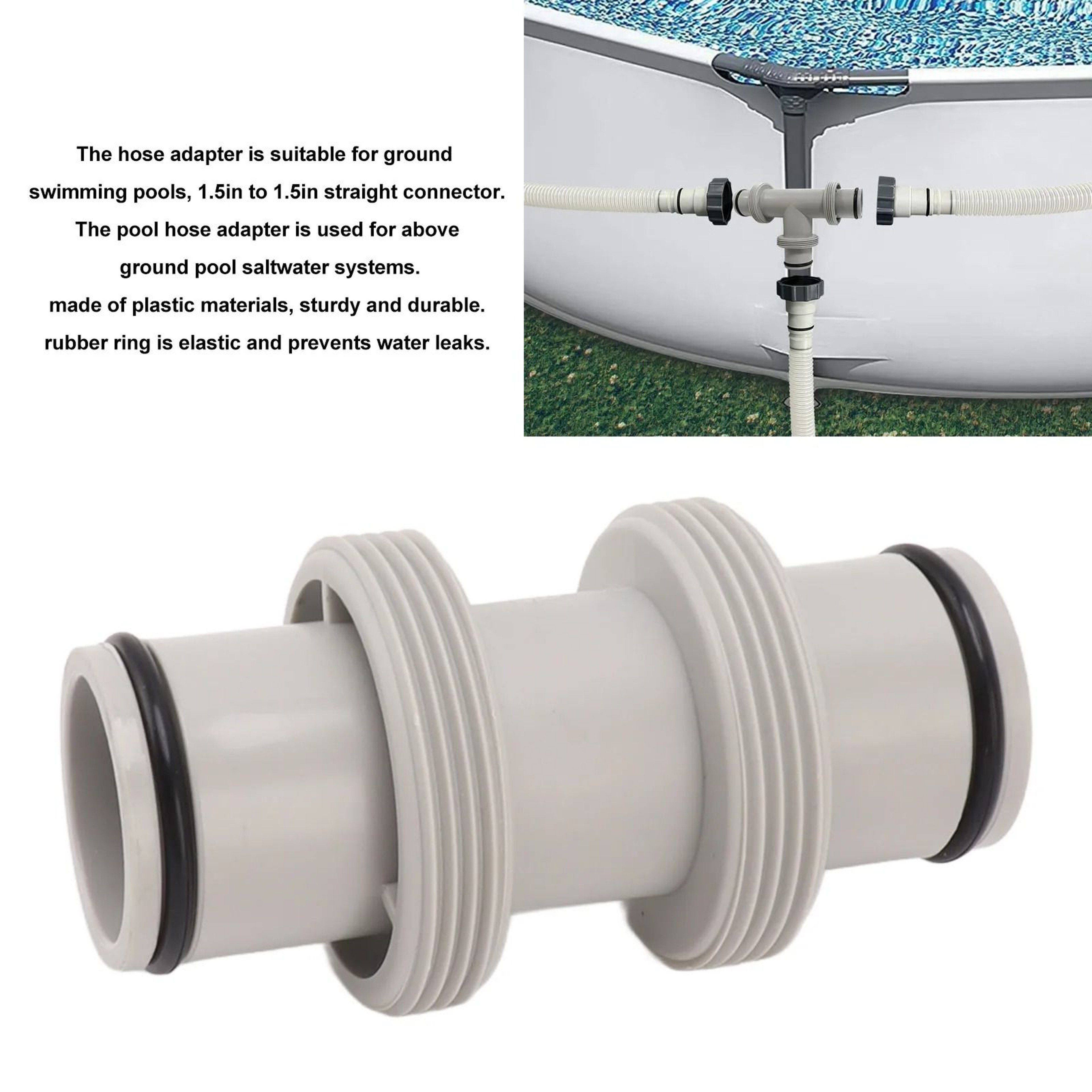 Pool Hose Connector 15 Inch Straight Adapter For Above Ground Pool Systems 3