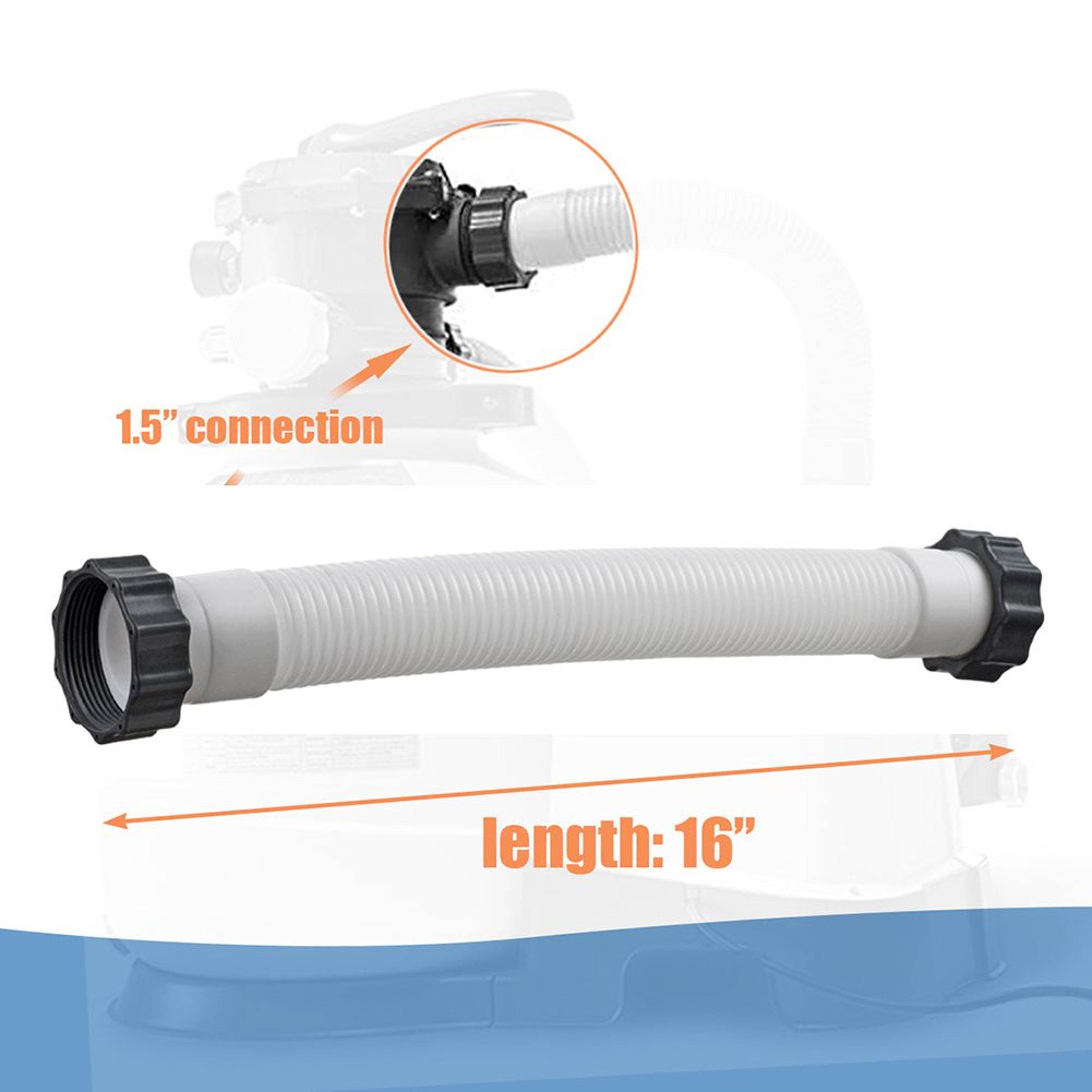 16 Inch Pool Pump Hose Replacement For Sand Filter Systems 1