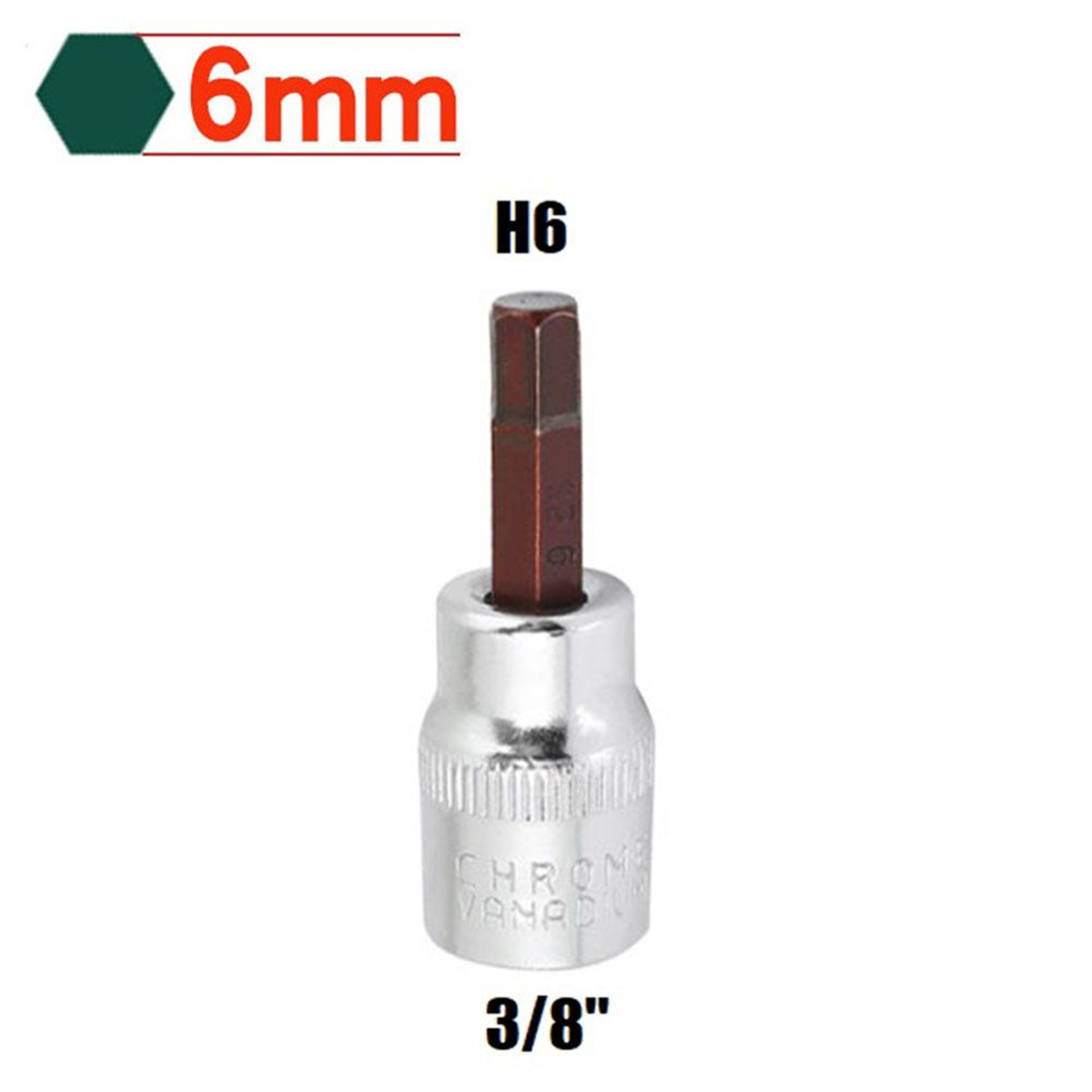3 8 INCH SQUARE DRIVE HEX SOCKET BIT SET H3 H4 H5 H6 H8 H10 HEXAGON WRENCH BIT TOOL 4