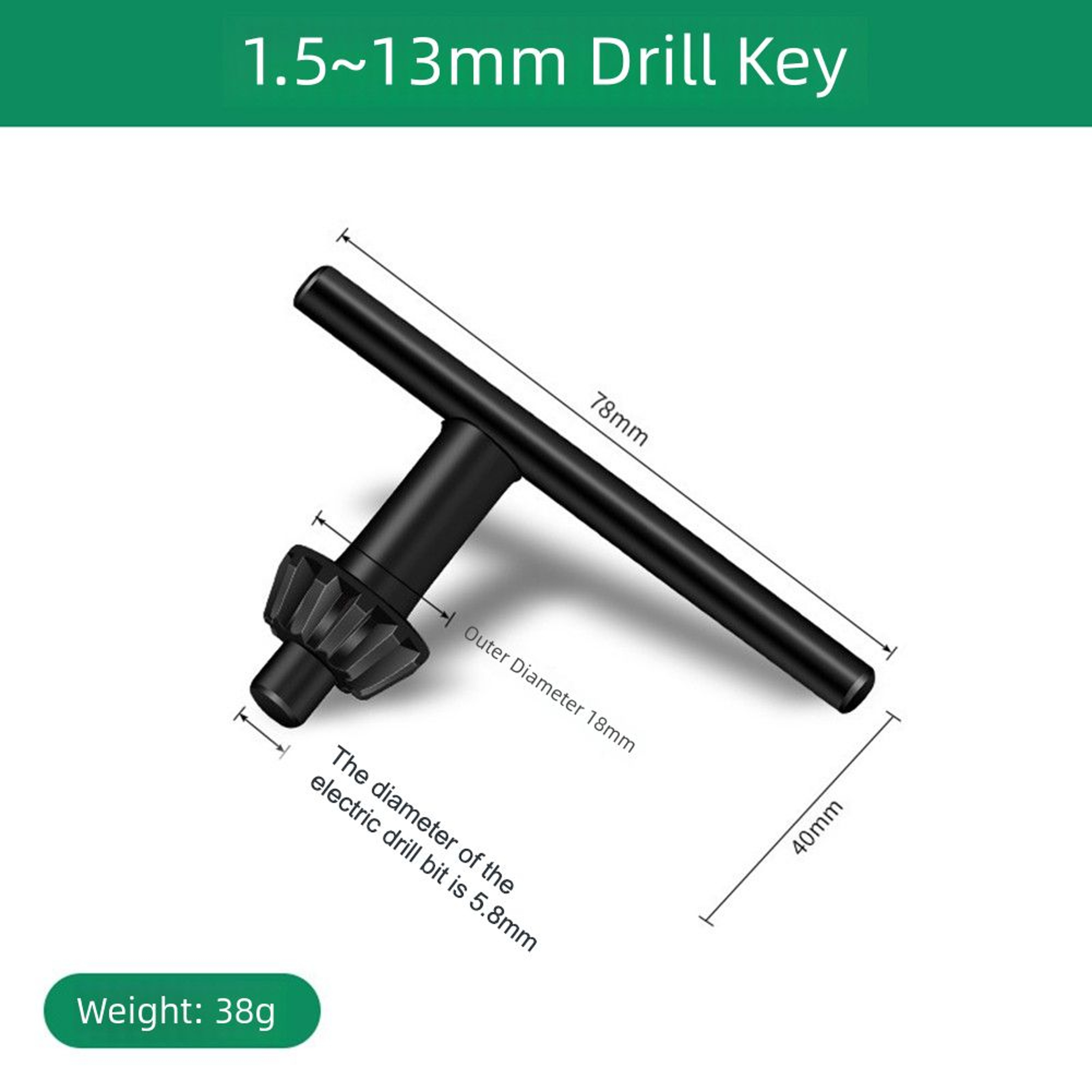 Universal Steel Drill Chuck Key Wrench Set For Electric Hand Drills And Lathes 2