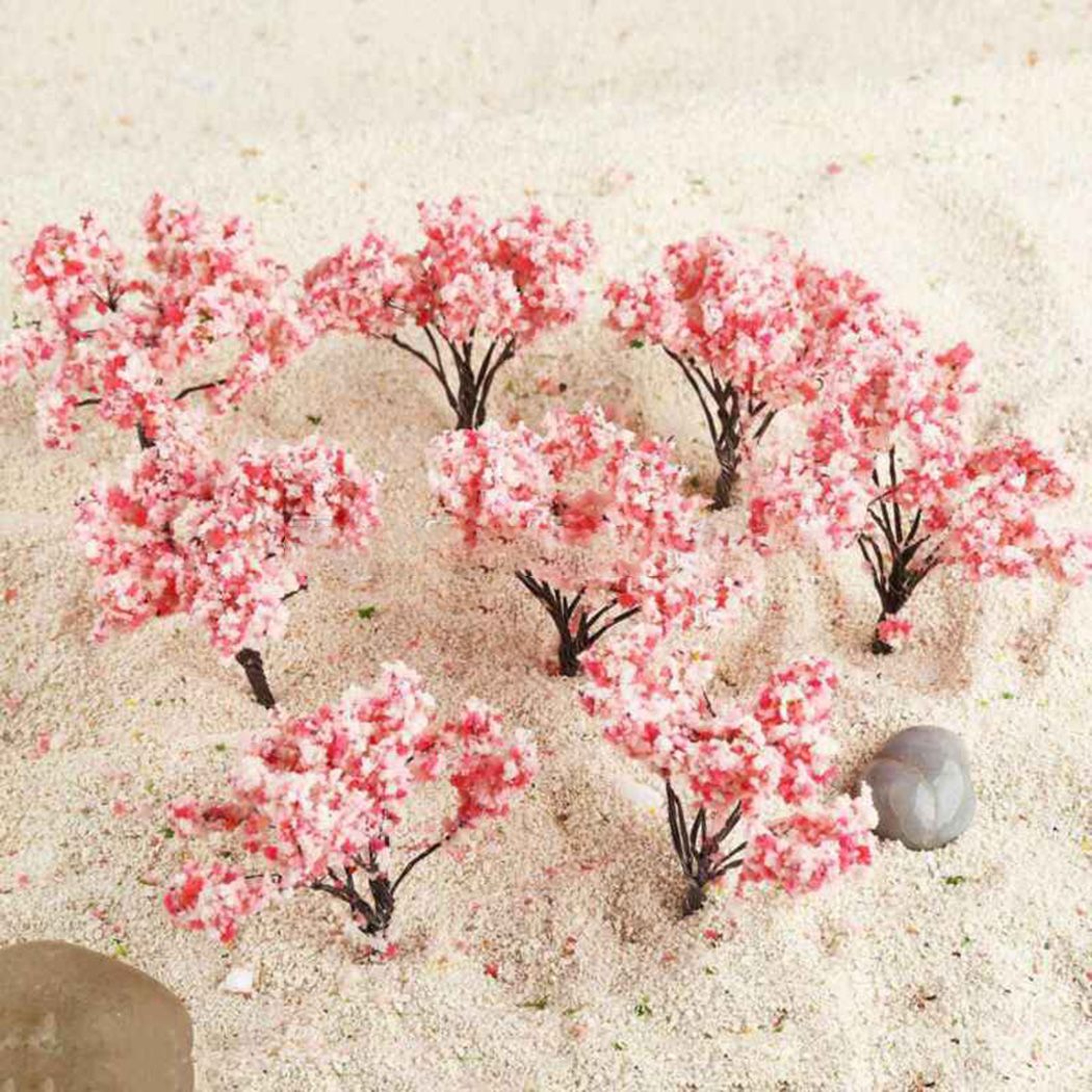 Miniature Cherry Blossom Flower Tree Models For Diorama Kits And HO Scale Railway Layouts 1
