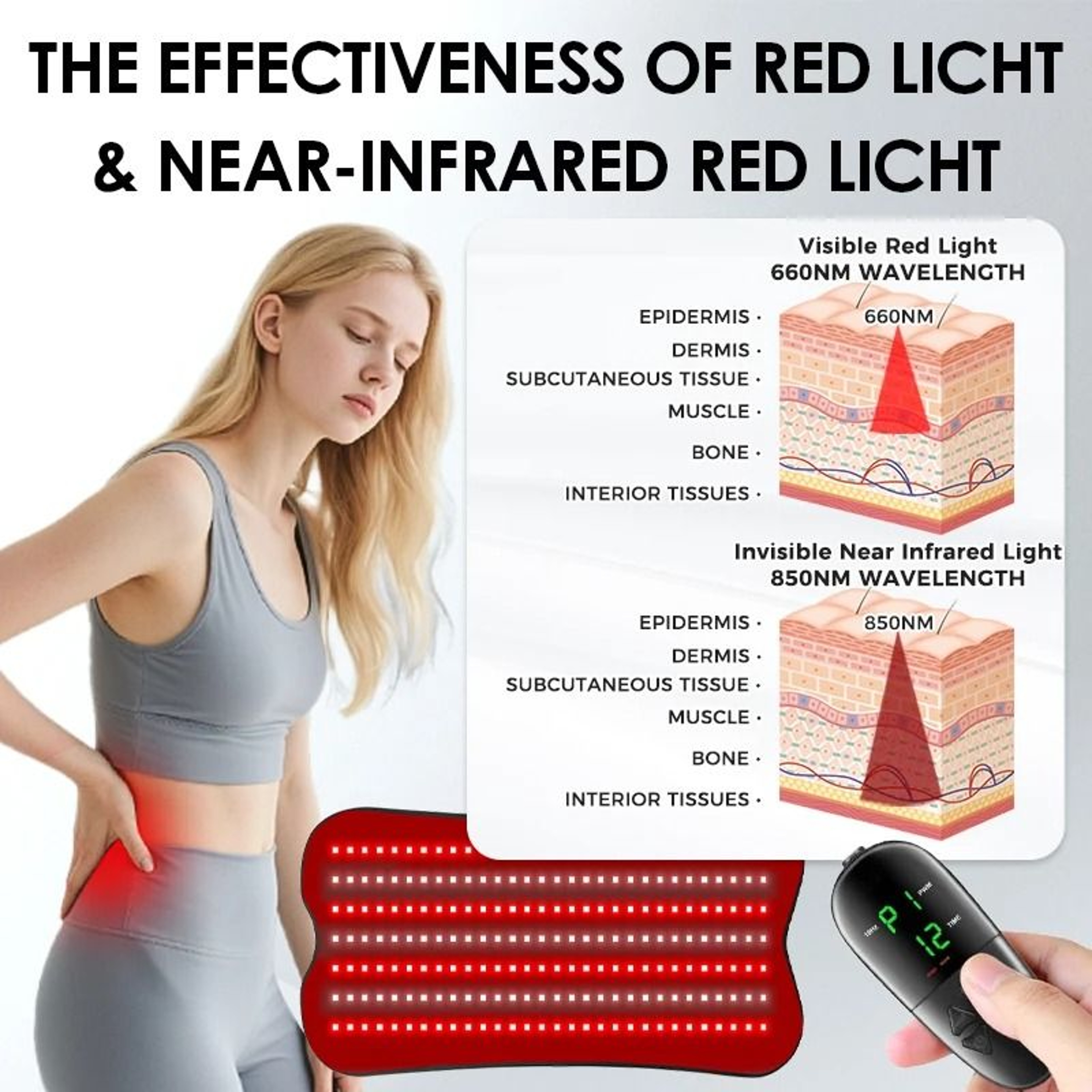 Portable Red Light Therapy Heating Pad And Muscle Relief Belt 3