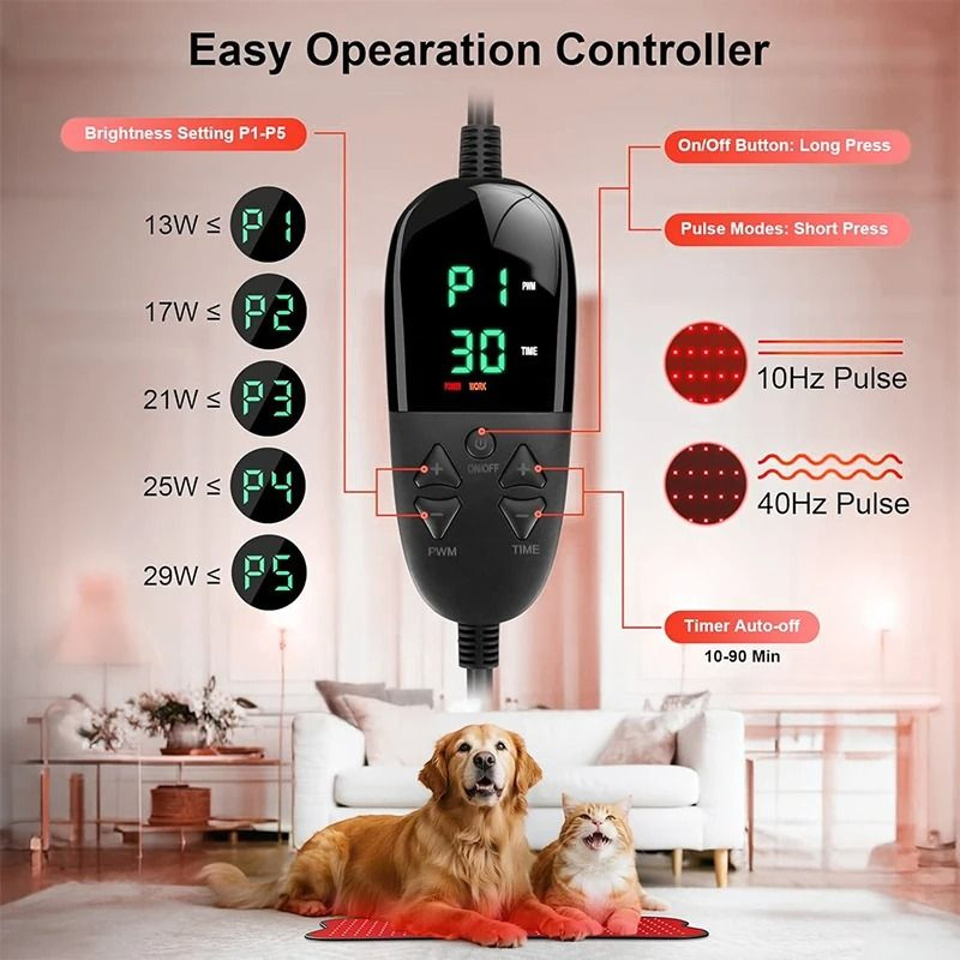 Portable Red Light Therapy Heating Pad And Muscle Relief Belt 4