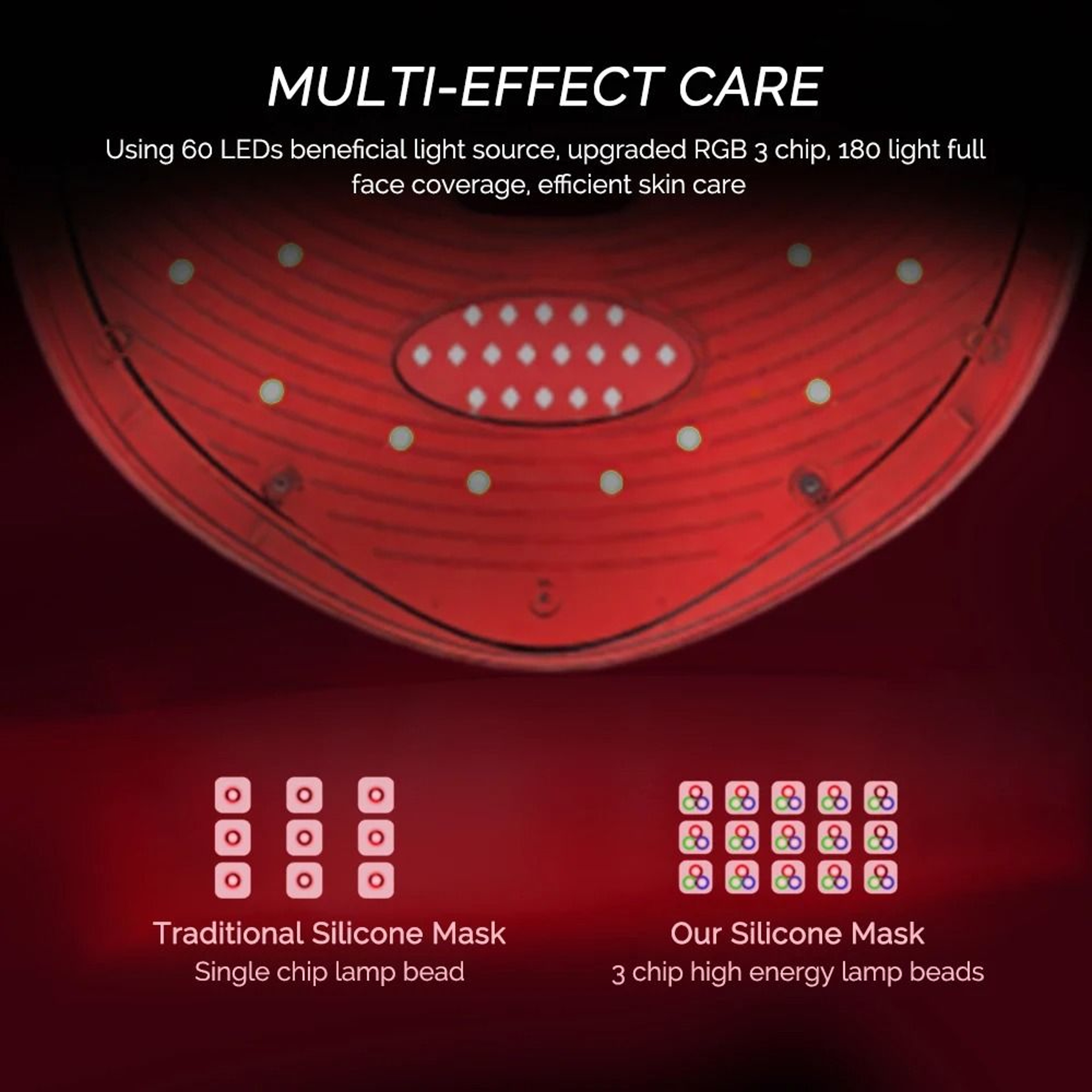 Wireless Multi Spectrum Seven Color Photon Facial Rejuvenation And SPA Mask 3