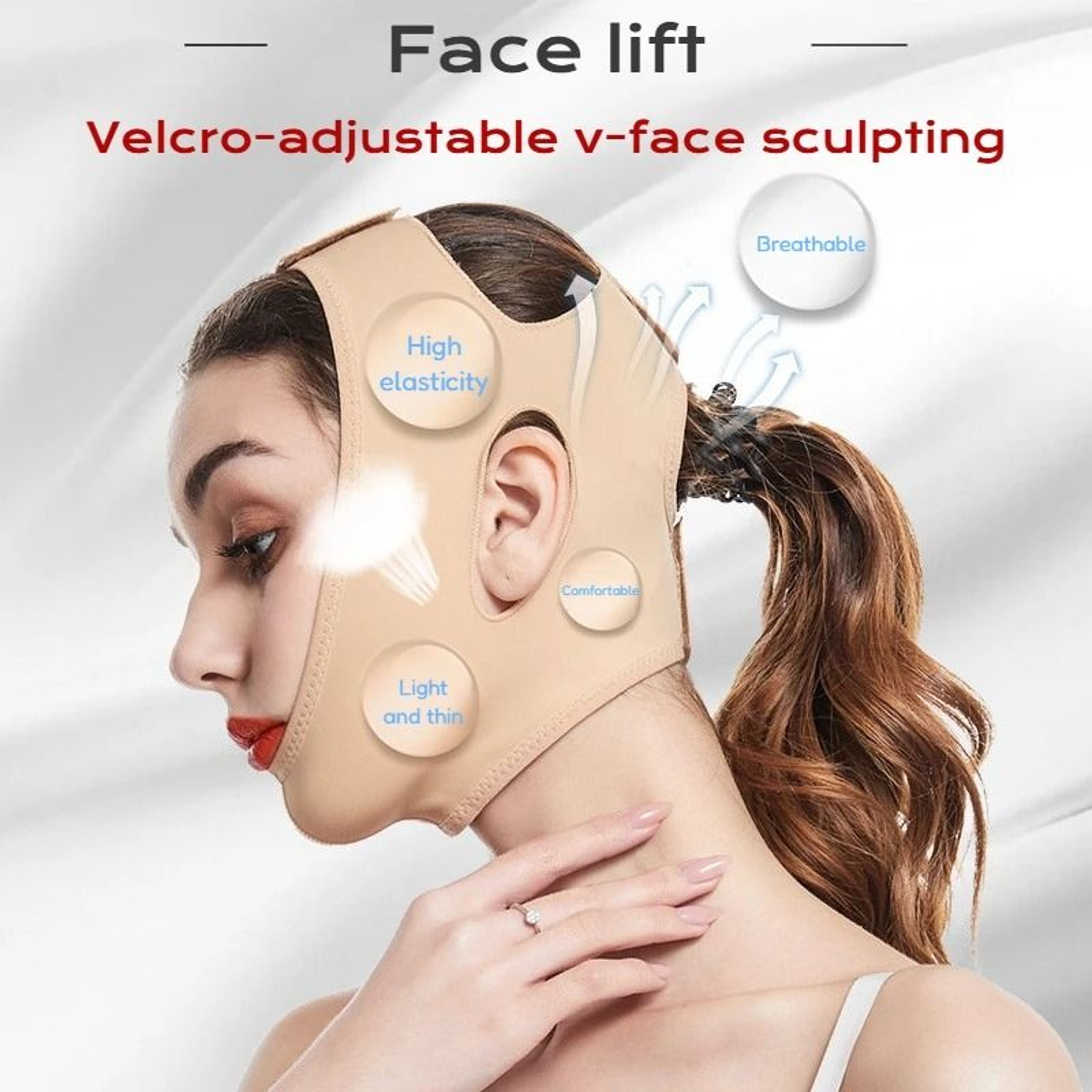 Reusable Jawline Contouring Compression Strap And V Line Face Lifting Belt 4