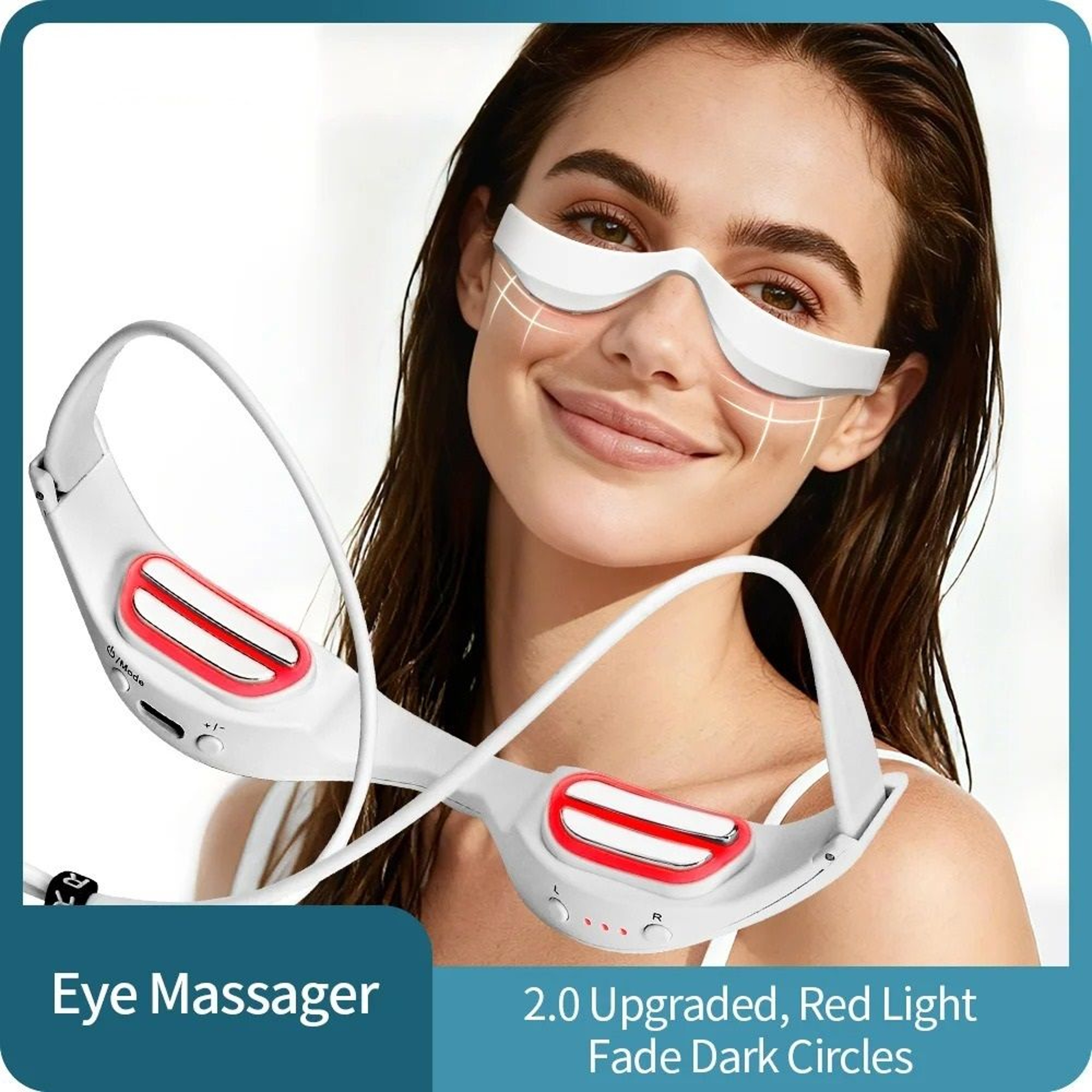 3D Electric Eye Massage Glasses With EMS Microcurrent And Red Light Therapy 0