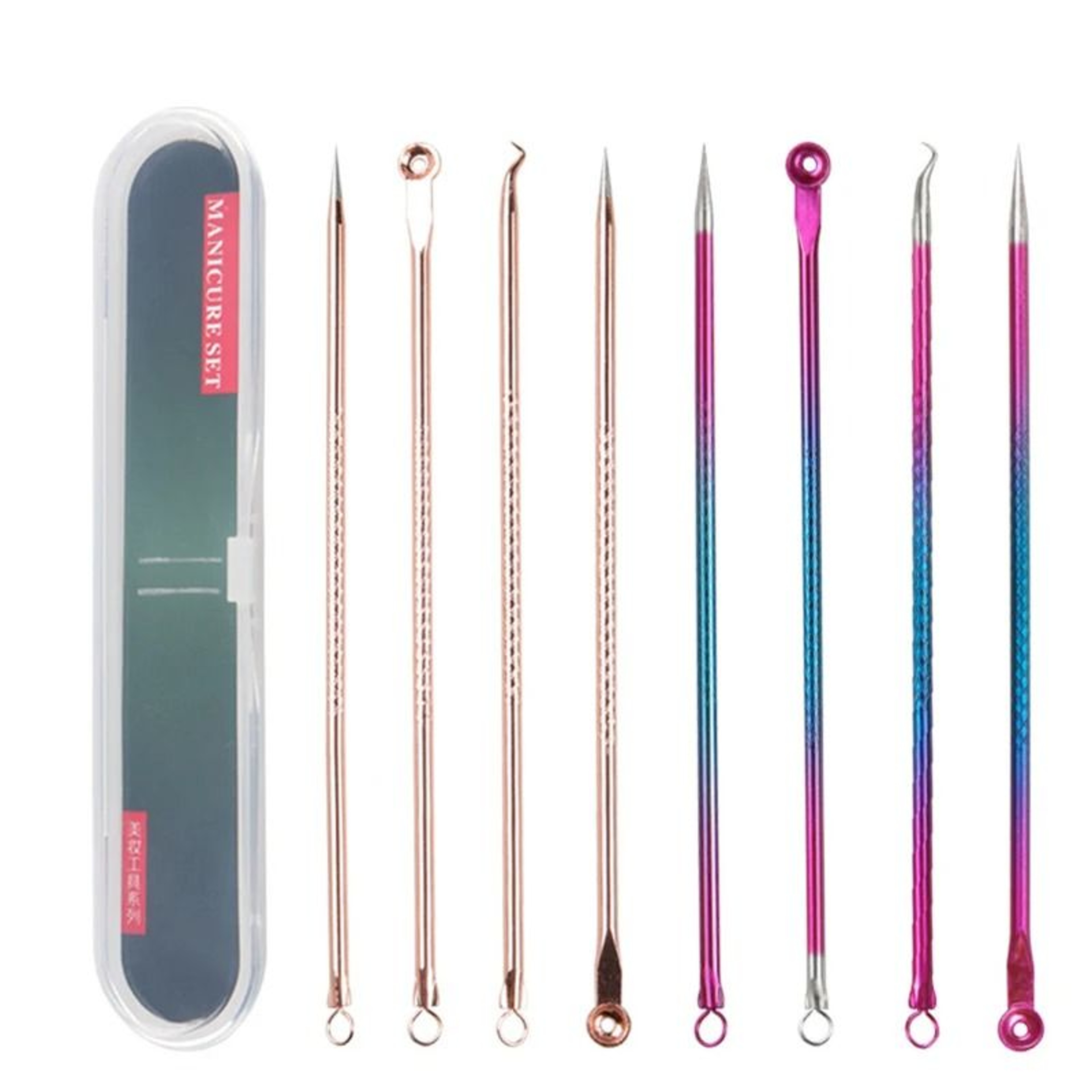 MultiPiece Stainless Steel Acne Extractor Set And Facial Pore Cleansing Blemish Kit 5