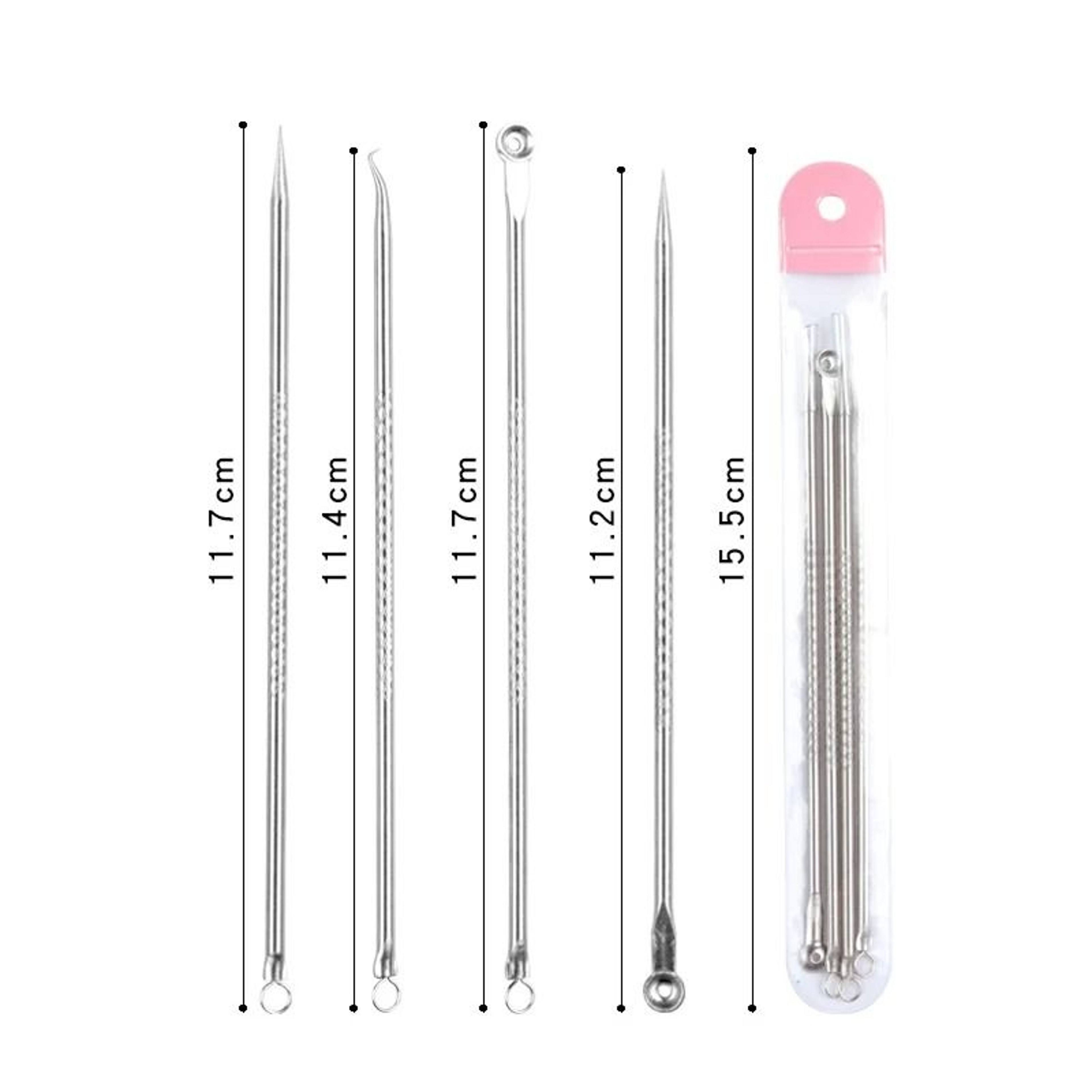 MultiPiece Stainless Steel Acne Extractor Set And Facial Pore Cleansing Blemish Kit 6