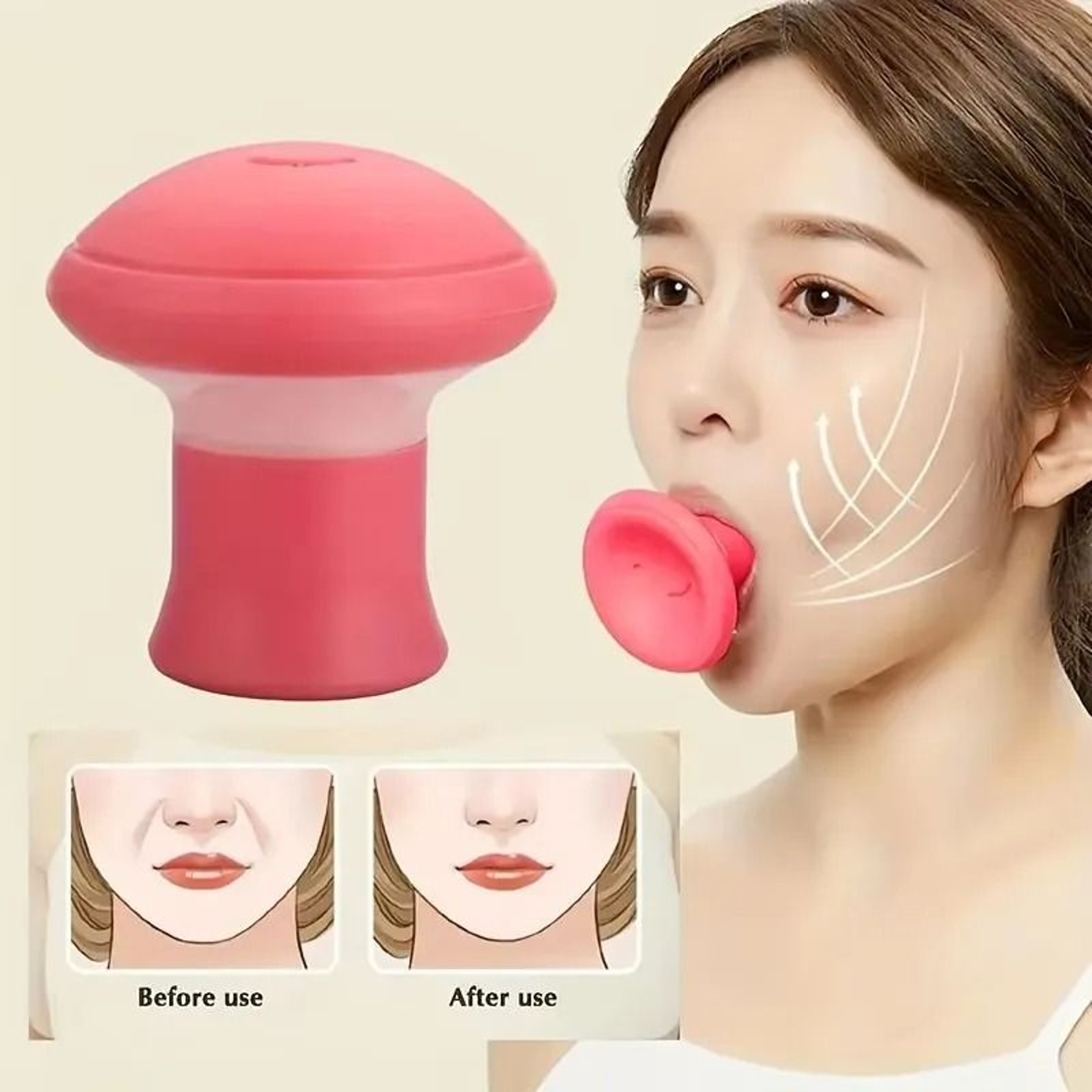Silicone Face Lifting Muscle Trainer And VLine Jawline Exerciser Tool 0