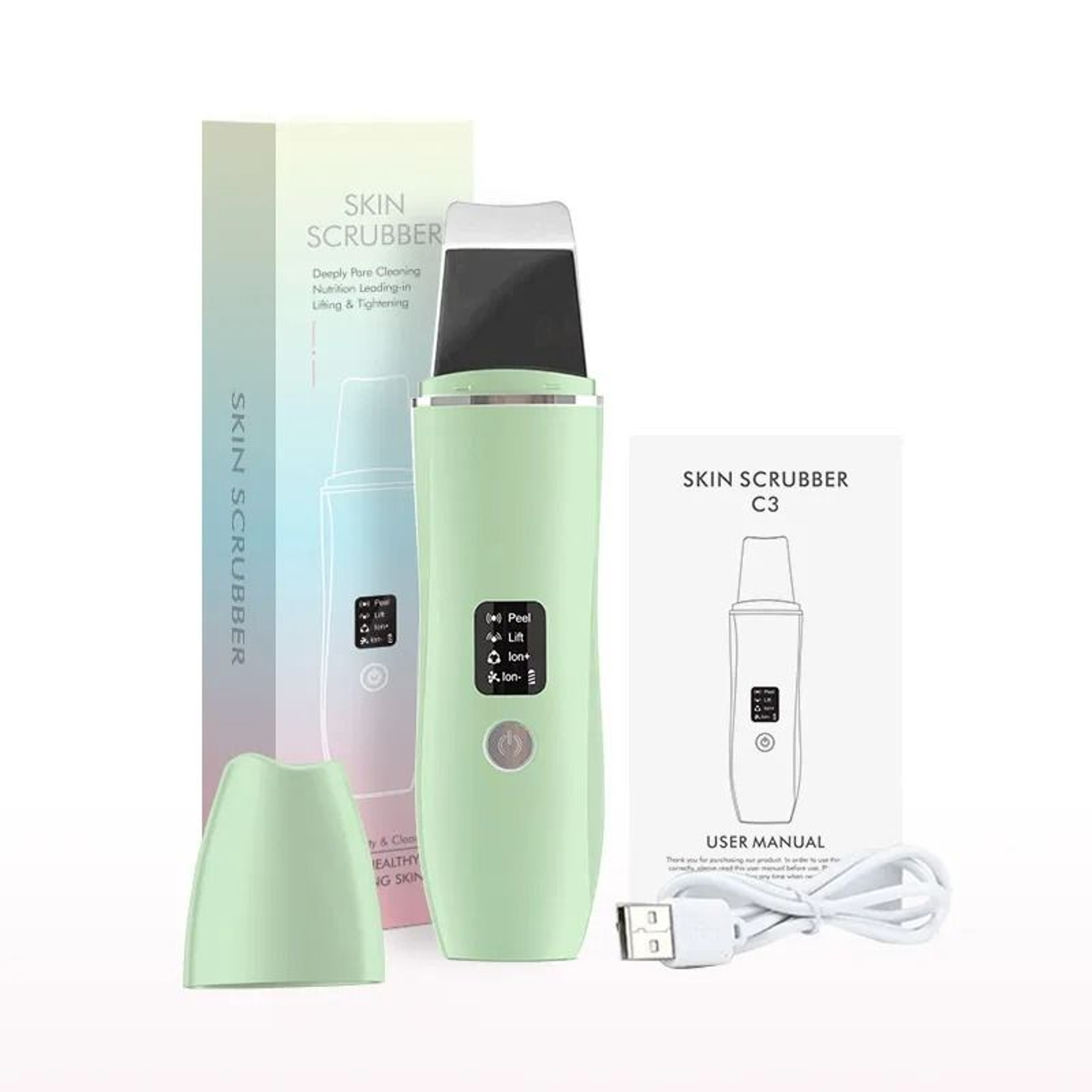 4in1 Ultrasonic Skin Scrubber And EMS Microcurrent Facial Cleansing Spatula 7