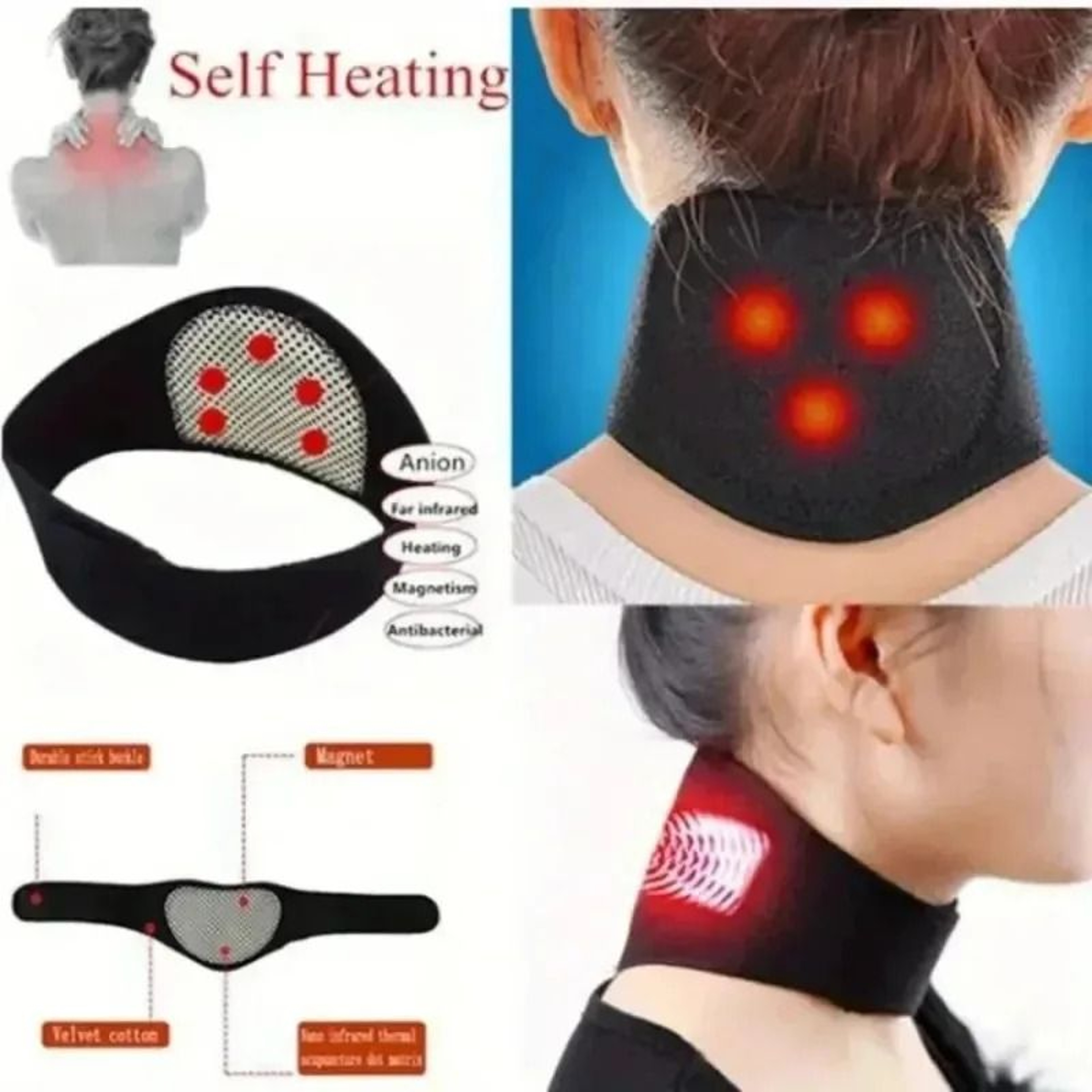 SelfHeating Magnetic Cervical Collar And Portable Neck Relief Wrap 1