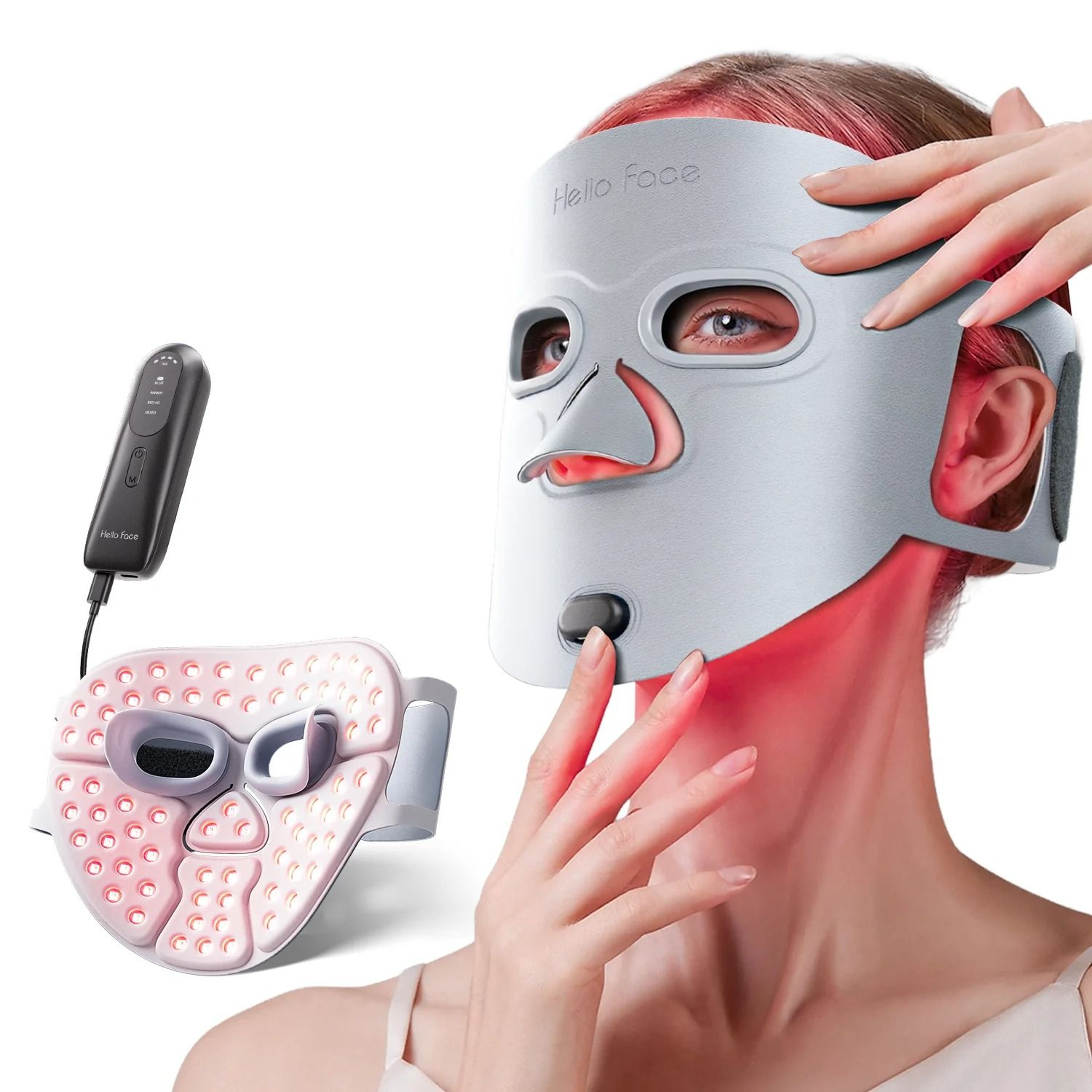 Wireless 3D Contour Red Light Therapy Mask With 850nm Infrared Repair 9