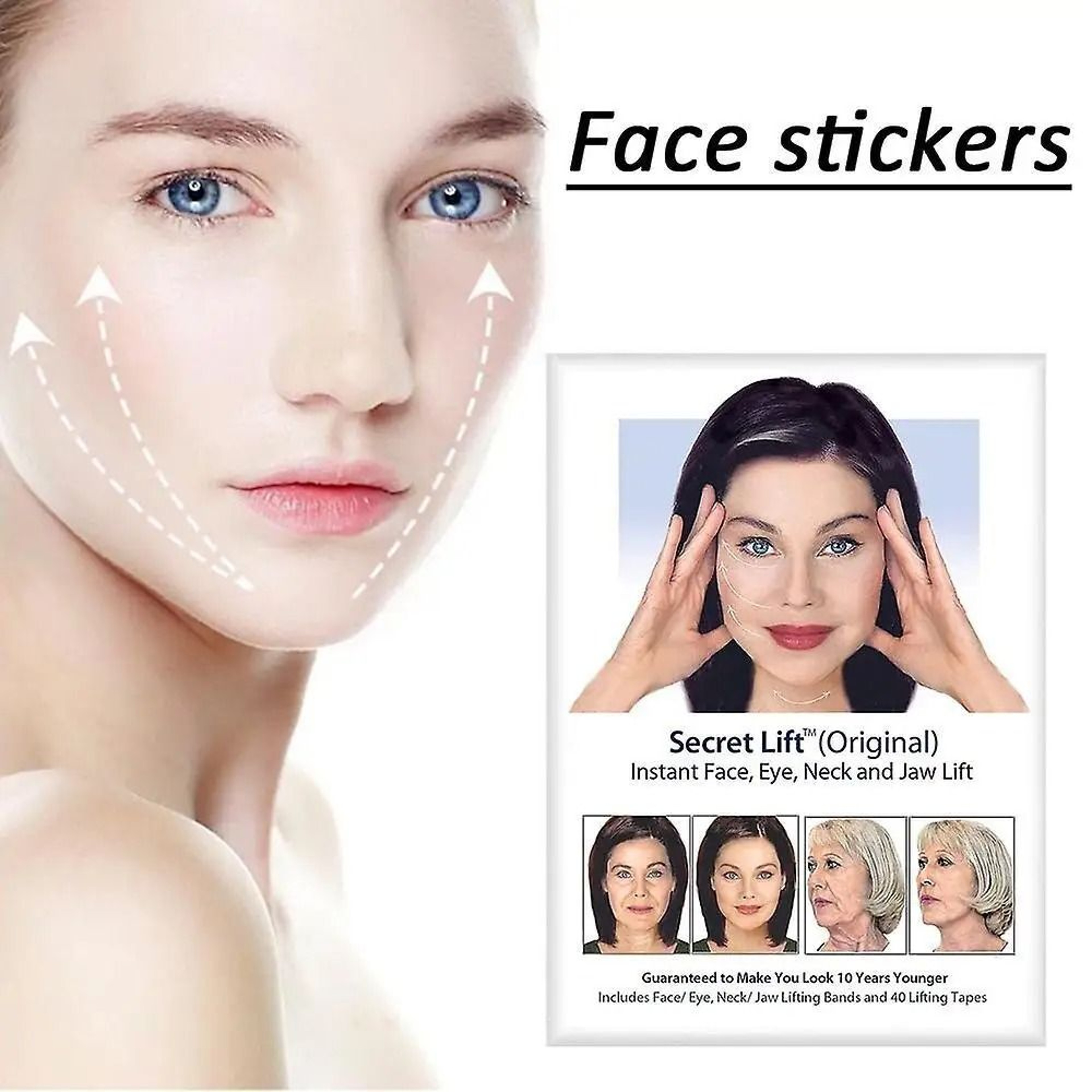 Instant Invisible V Shape Face Lift Tape And Blemish Defense Patch Set 2