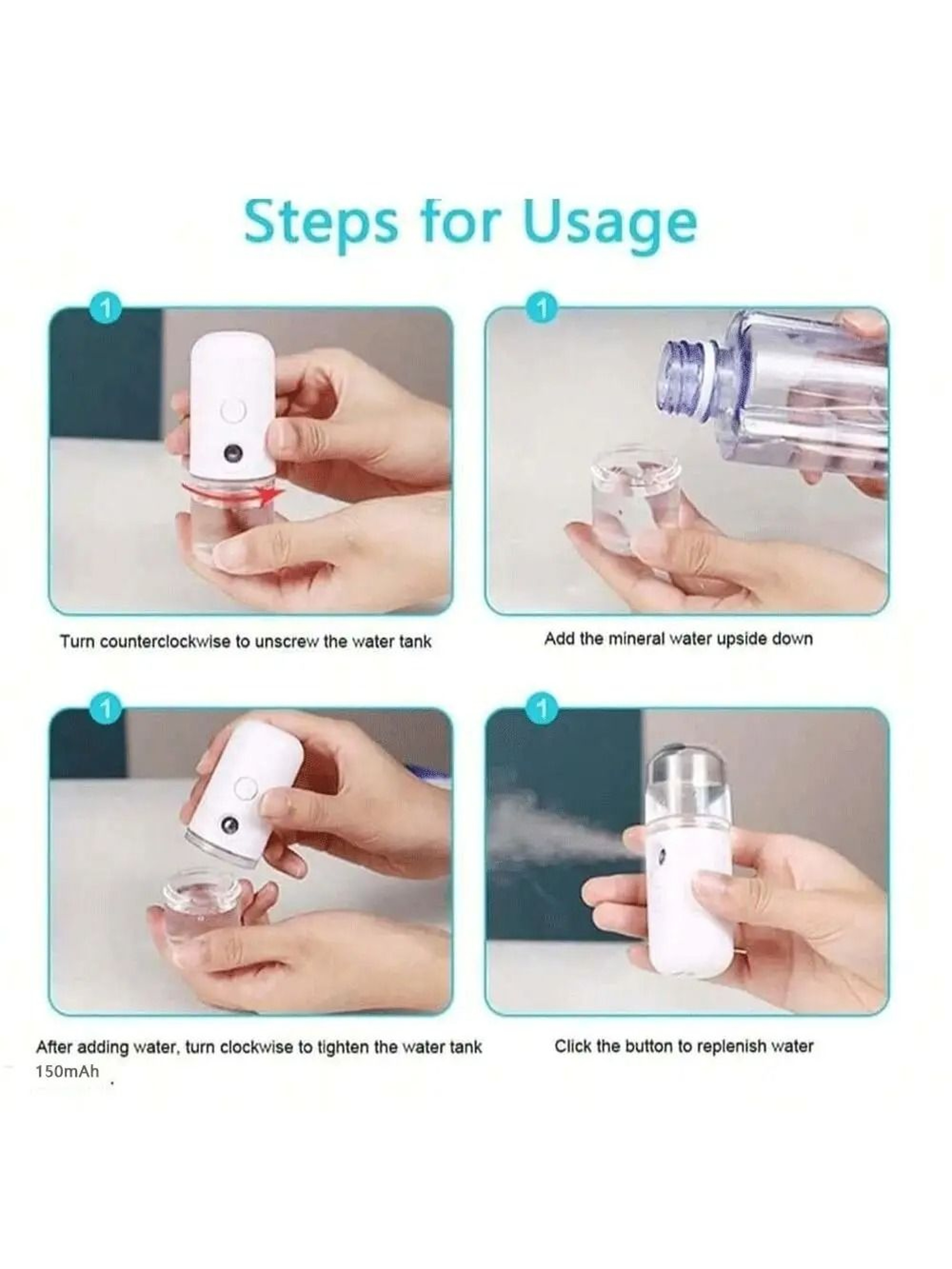 Portable USB Nano Mist Facial Sprayer And Cool Moisture Beauty Steamer 3