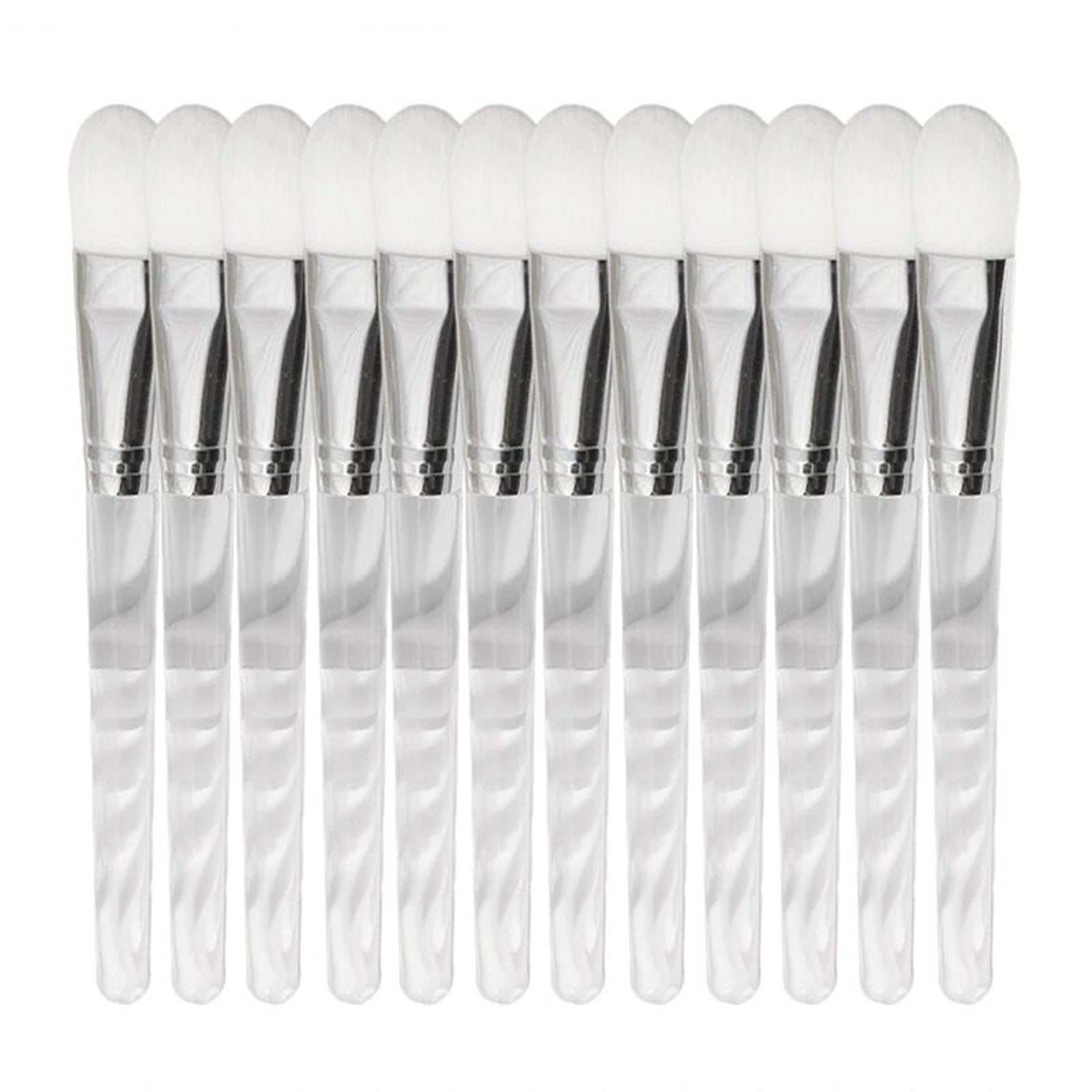 Transparent Crystal Handle Soft Bristle Facial Mask Brush Set 8