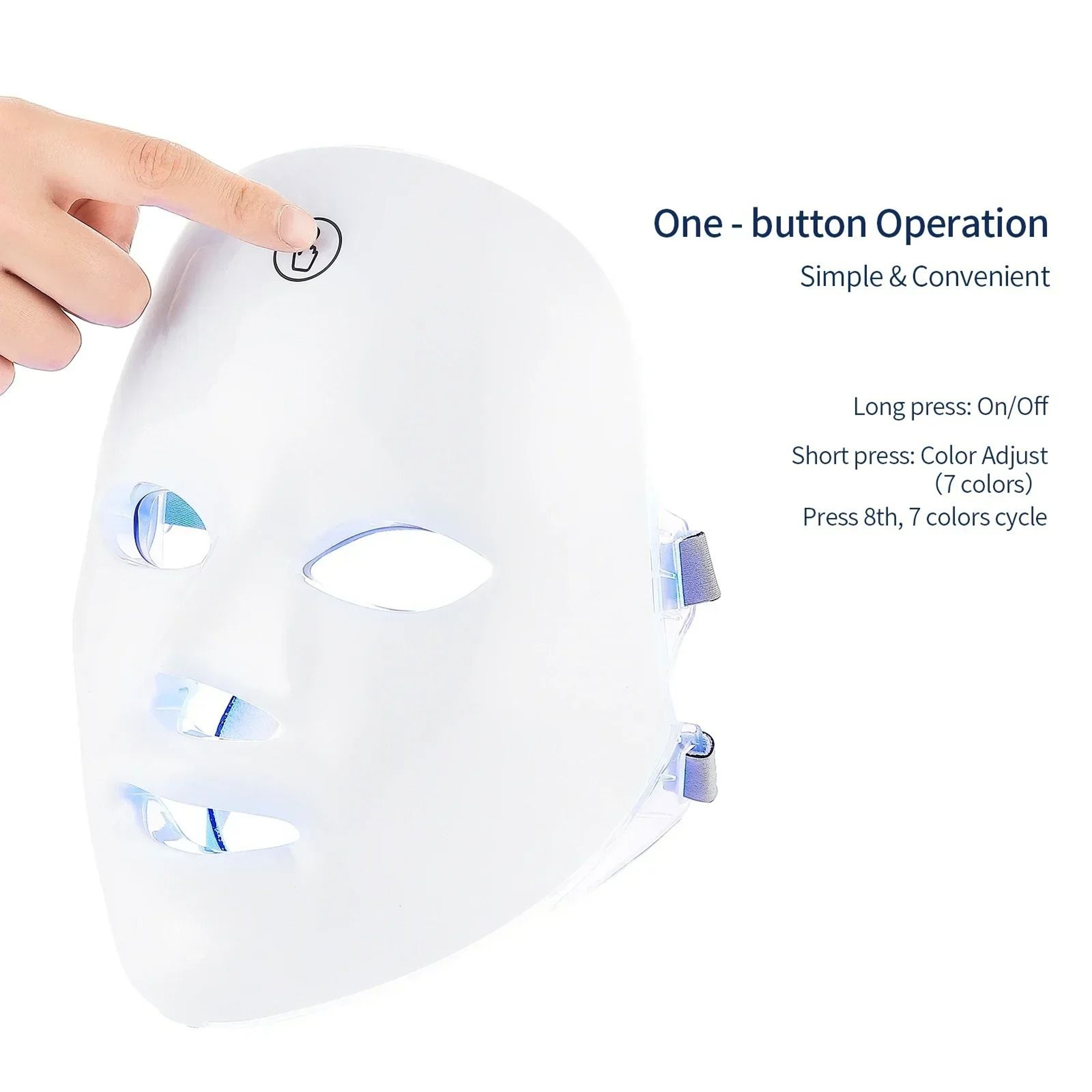 Multi Spectrum 7 Color LED Facial And Neck Phototherapy Mask Set 4