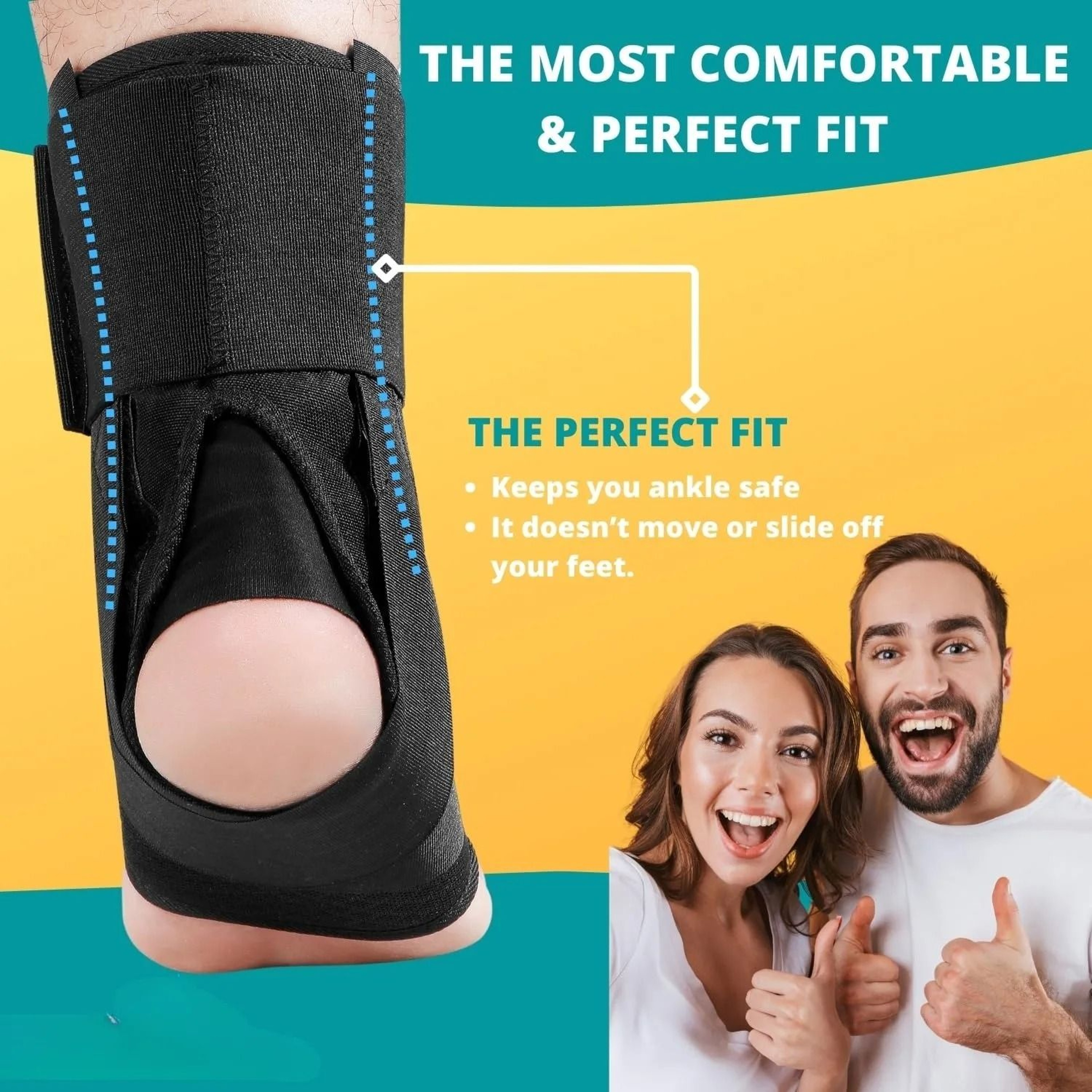Adjustable LaceUp Ankle Support Brace With Flexible Side Stabilizers 2