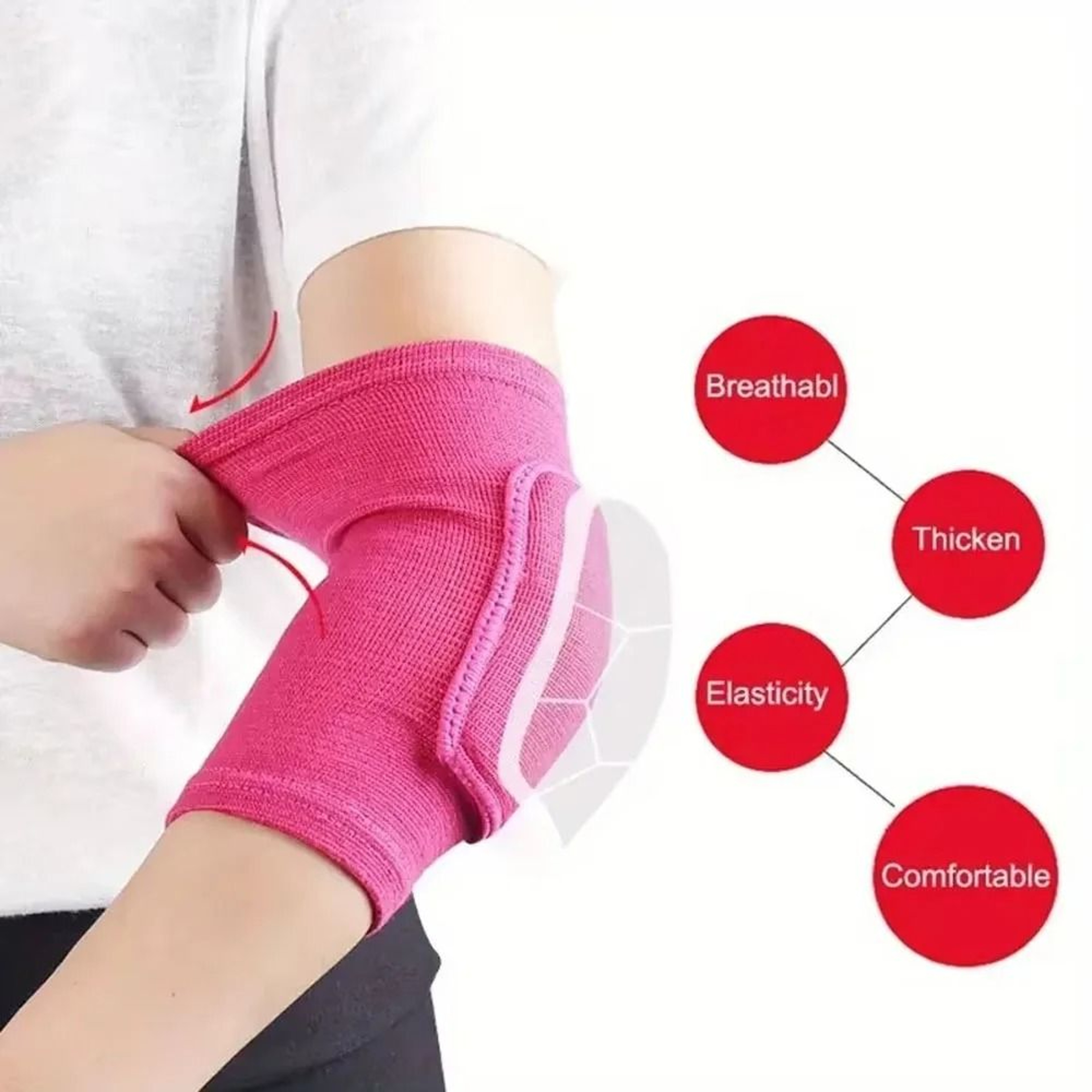 Thick Sponge ImpactAbsorbing Sports Elbow Compression Pads 2