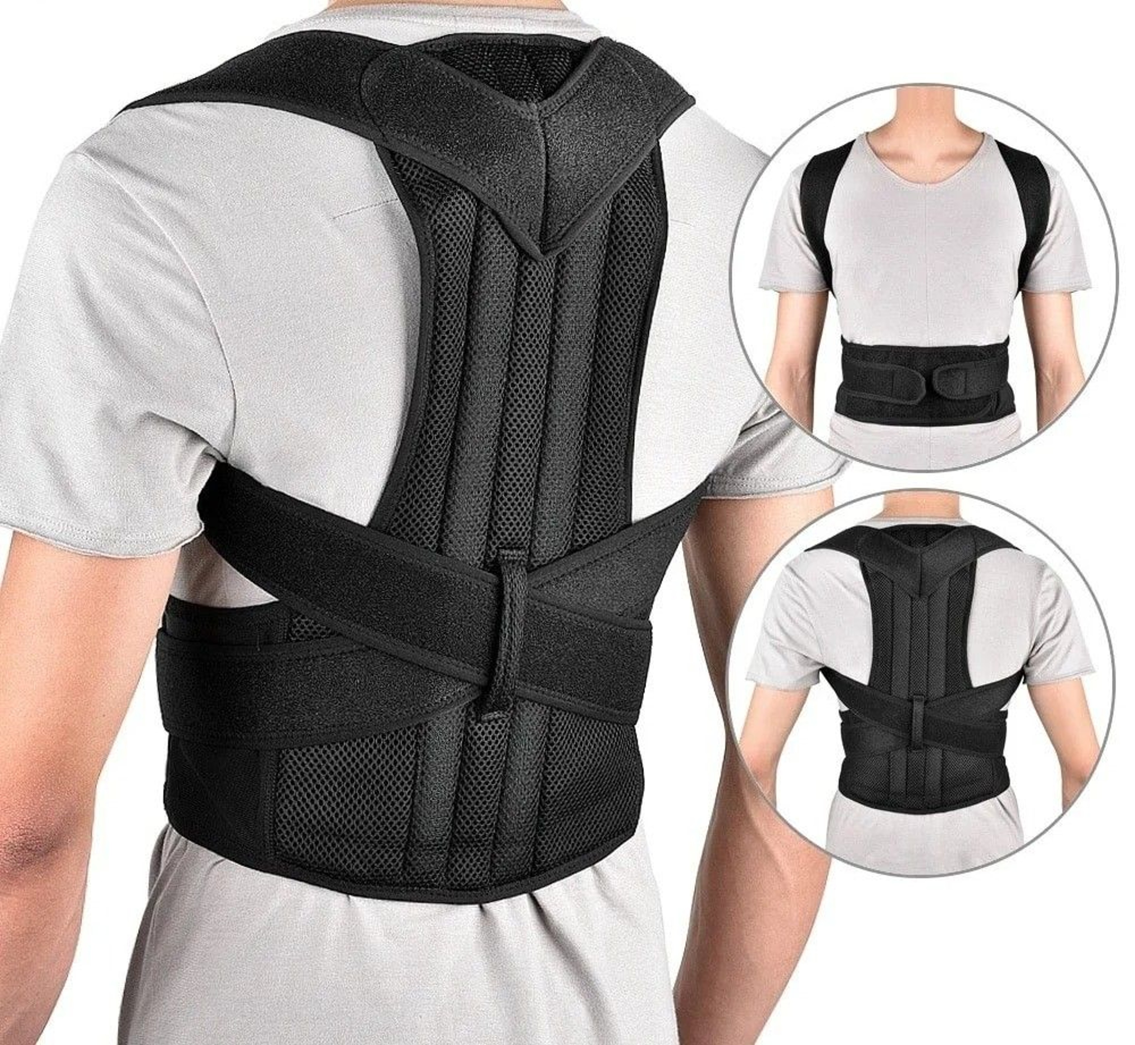 Premium Reinforced Lumbar Posture Corrector Vest And Adjustable Back Support Brace 0
