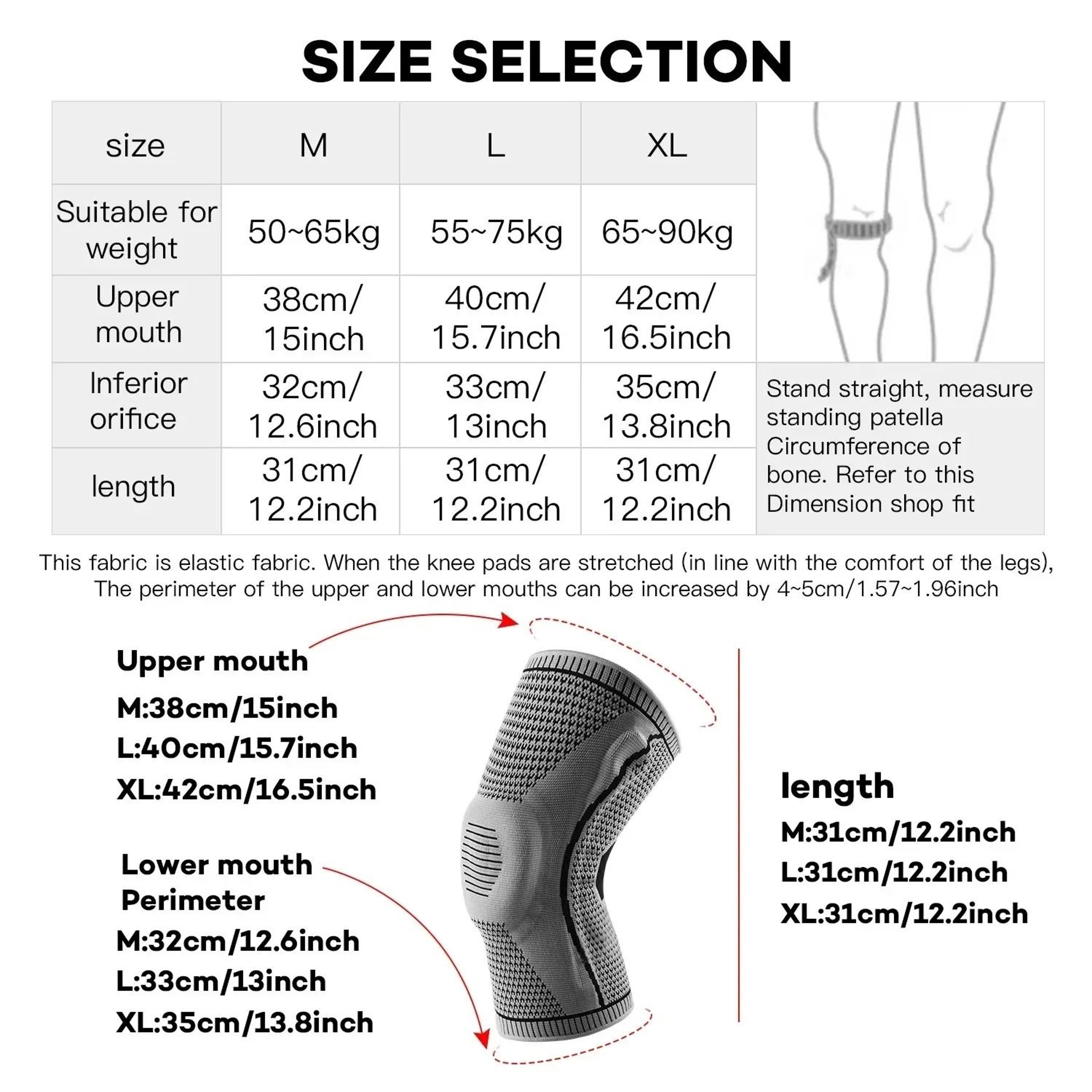 Patellar Tendon Stabilizing Silicone Strap and Target Meniscus Compression Knee Support – view 1
