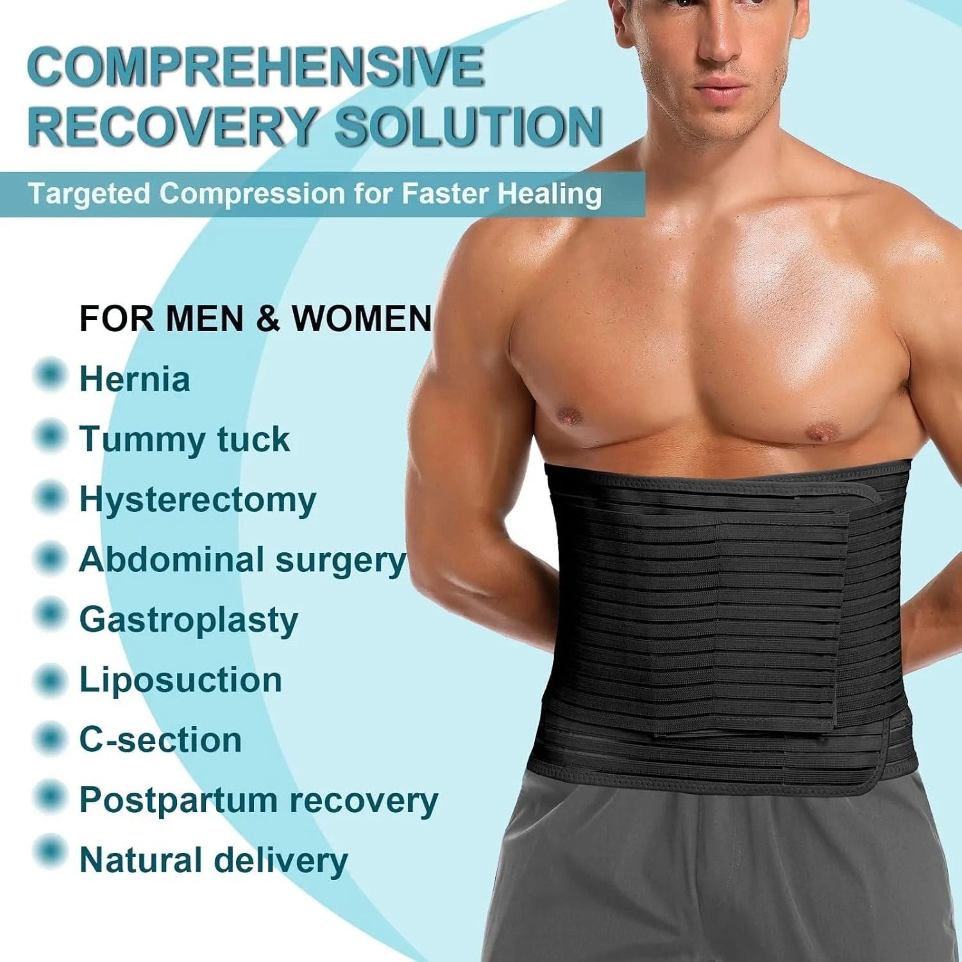 Premium Post Surgery Abdominal Binder And Adjustable Hernia Support Belt 5