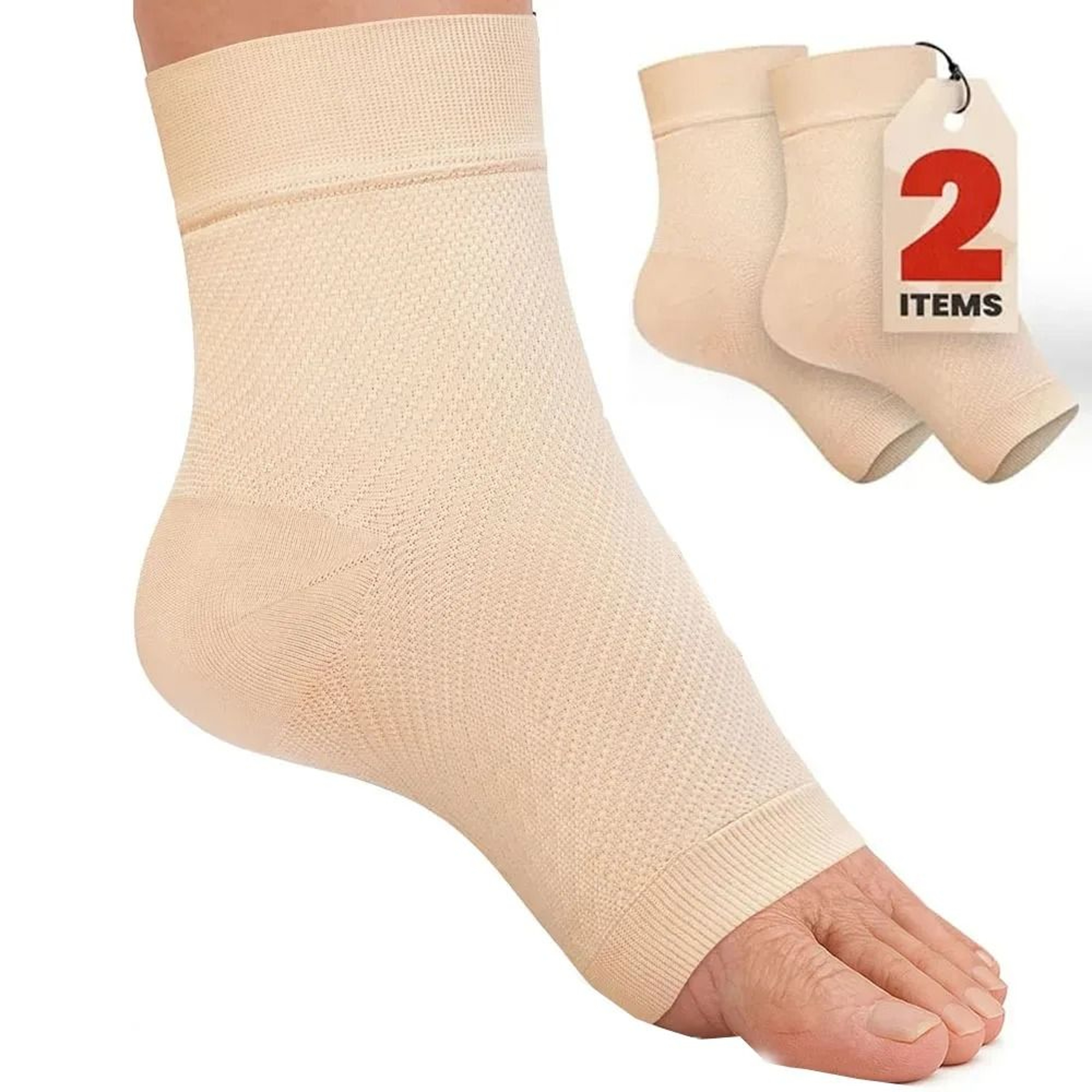 Premium Open Toe Ankle Compression Sleeves For Swelling Plantar Fasciitis And Sprain Relief 0