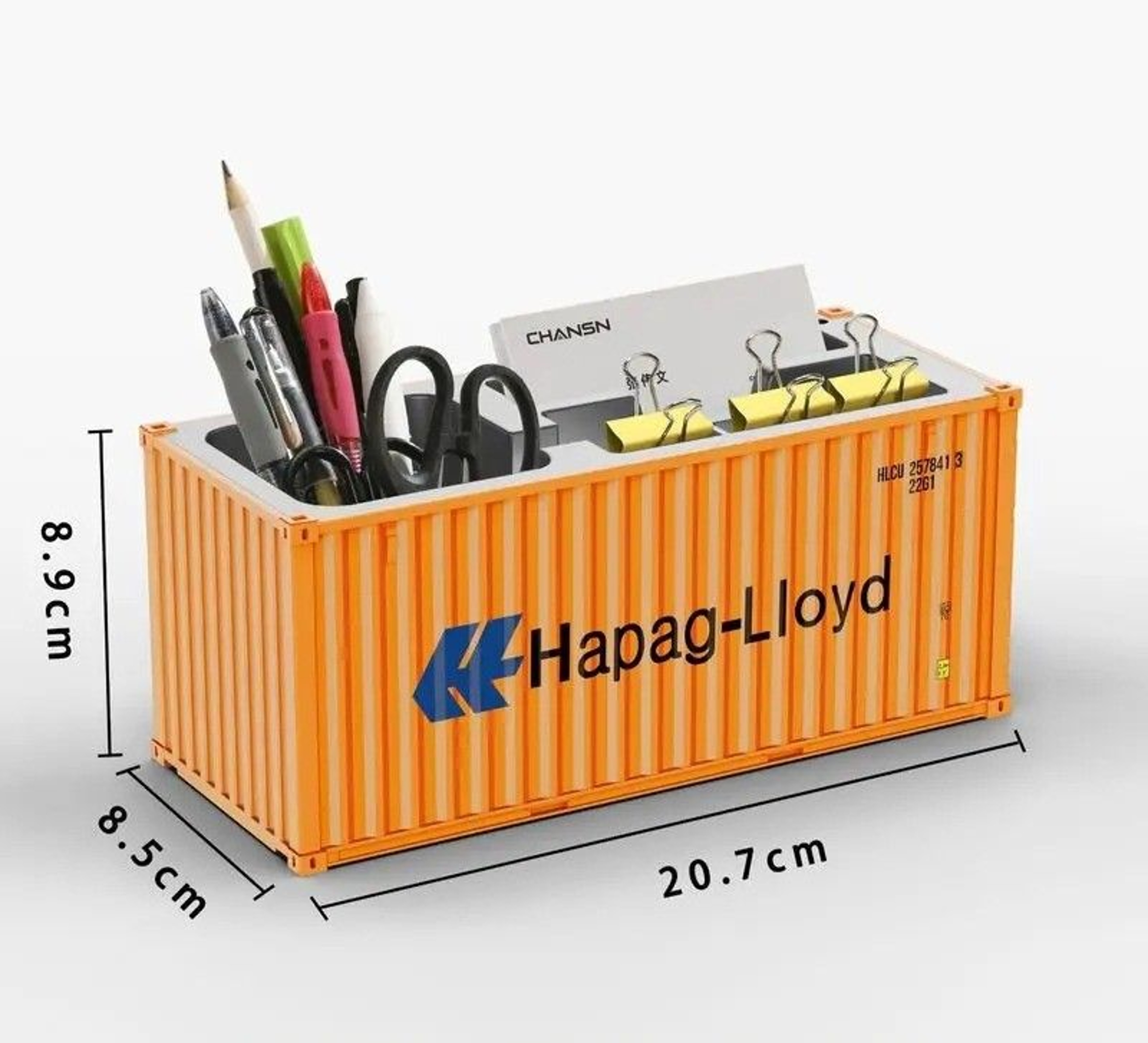 Miniature Realistic Shipping Container Model Office Desktop Pen Holder Storage Box 1